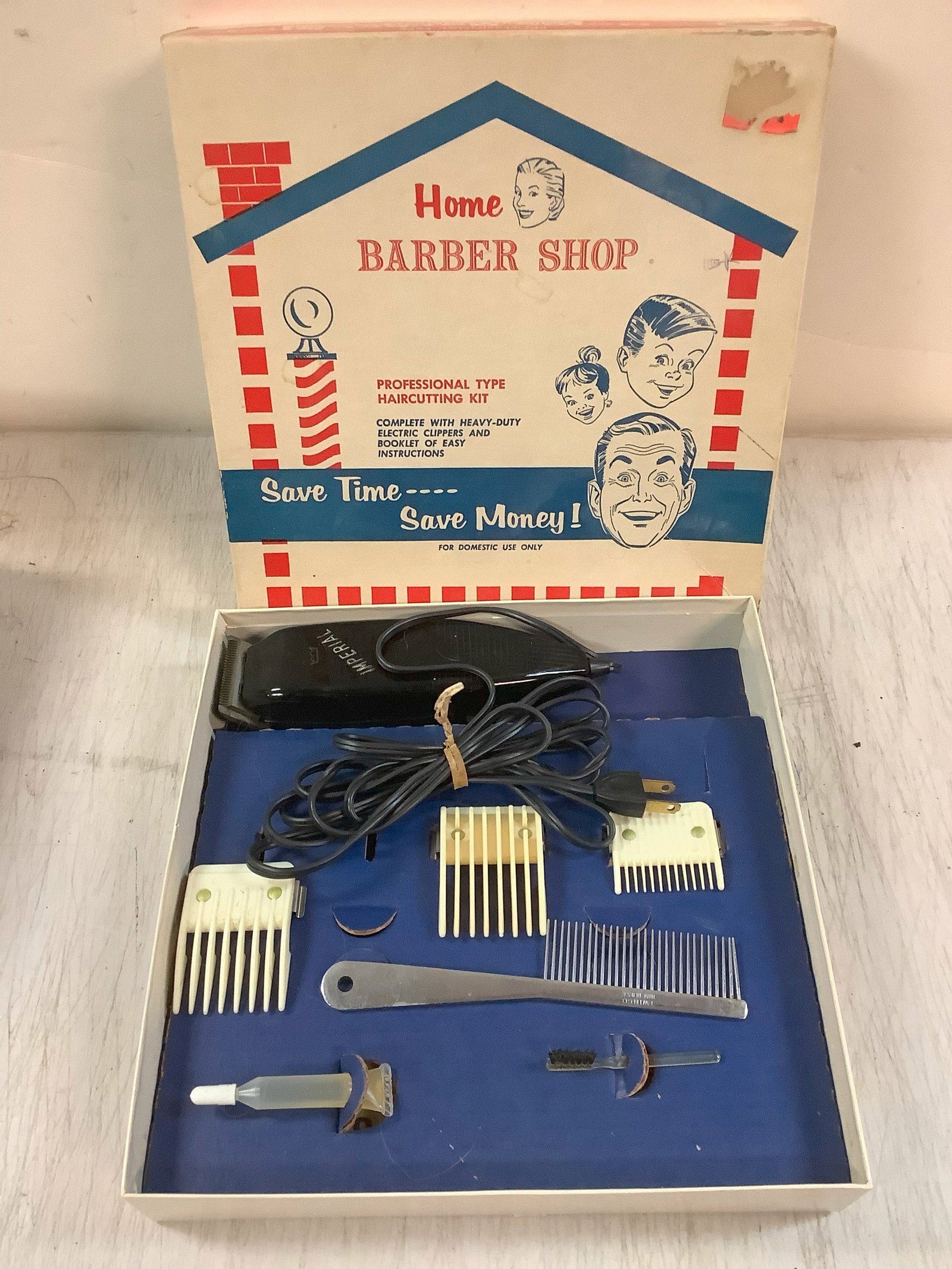 Vintage Home Barber Shop Kit in Box: Vintage Home Barber Shop Kit in Box