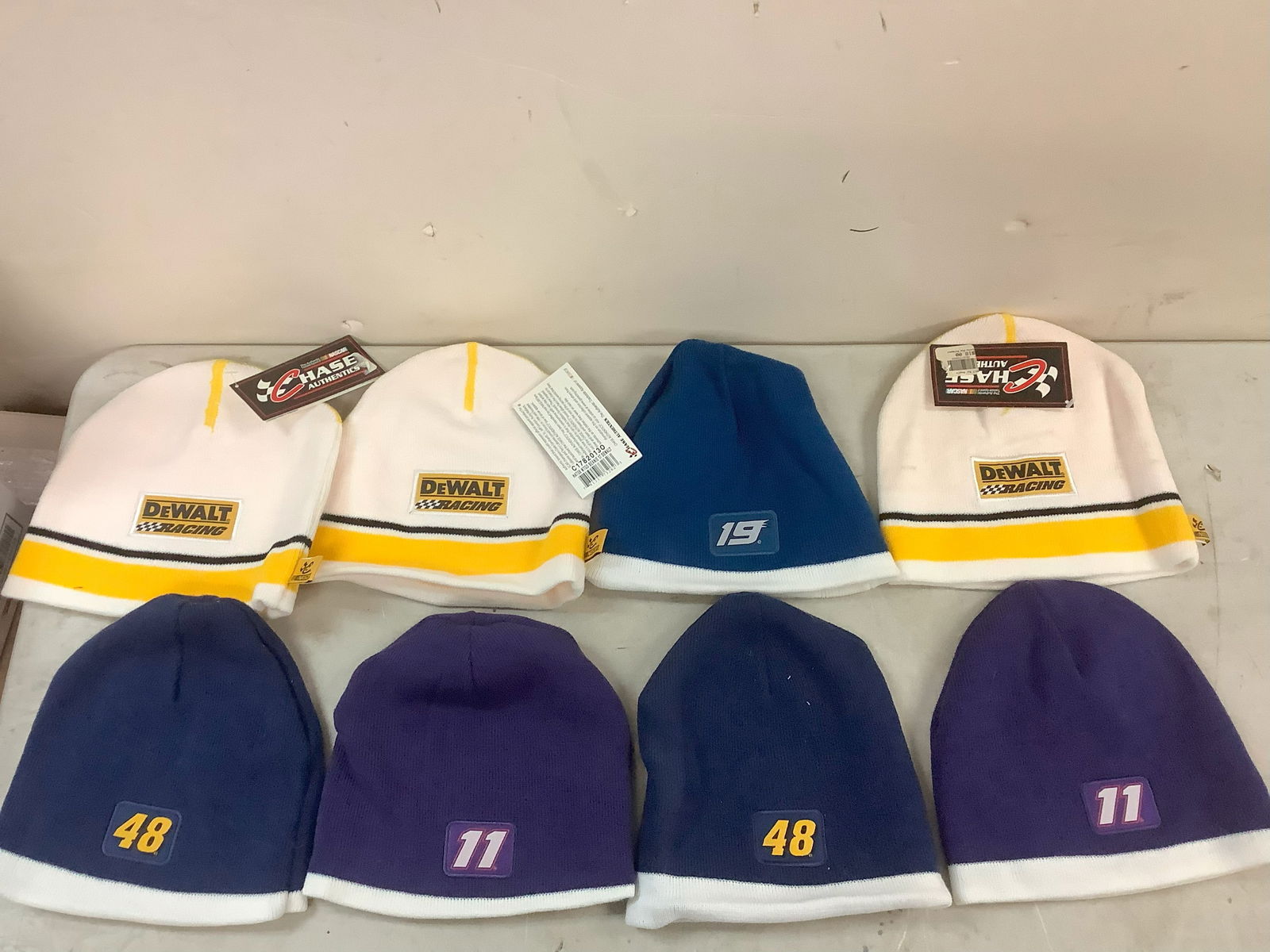 Assorted Chase Authentics DeWalt Racing, Nascar Beanies with tags (1 of 1)