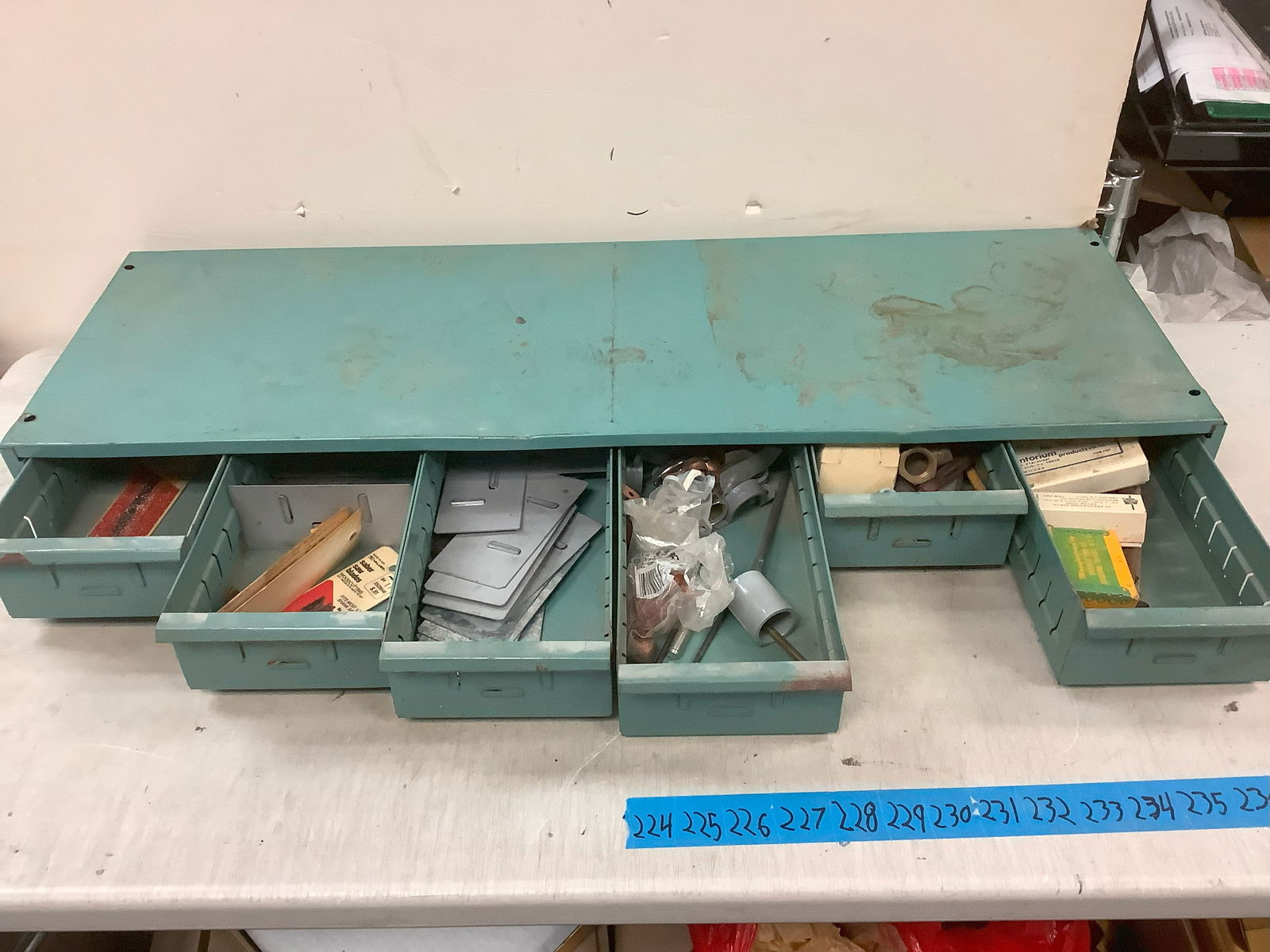 Vintage Metal Tool Drawer 34x12 with Saber Saw Blades and more (1 of 1)