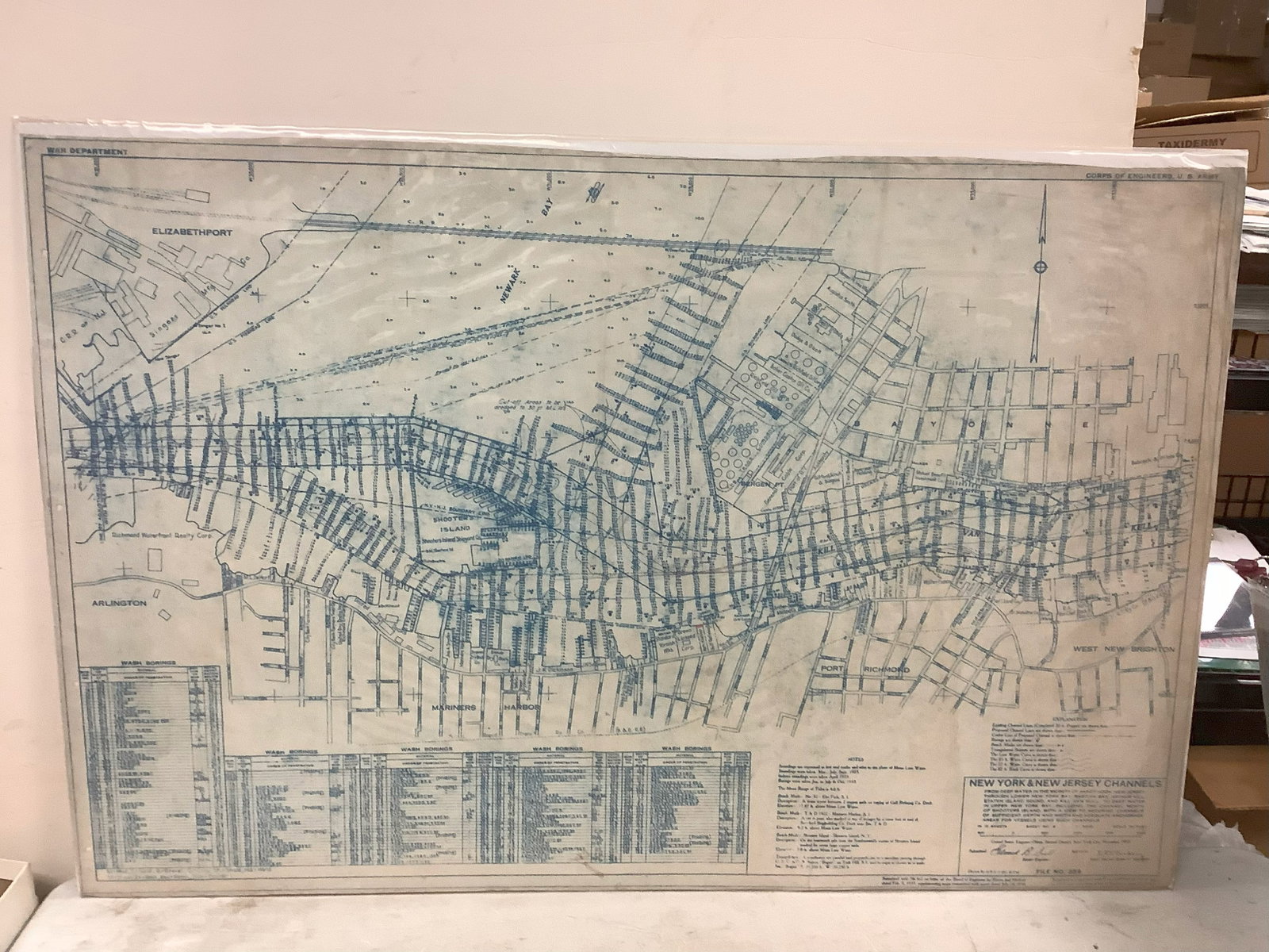 New York/New Jersey Channels on Chart dated November 1933 Showing Freshkills, Rahway River, West New: New York/New Jersey Channels on Chart dated November 1933 Showing Freshkills, Rahway River, West New Brighton and Pralls Creek 27x41
