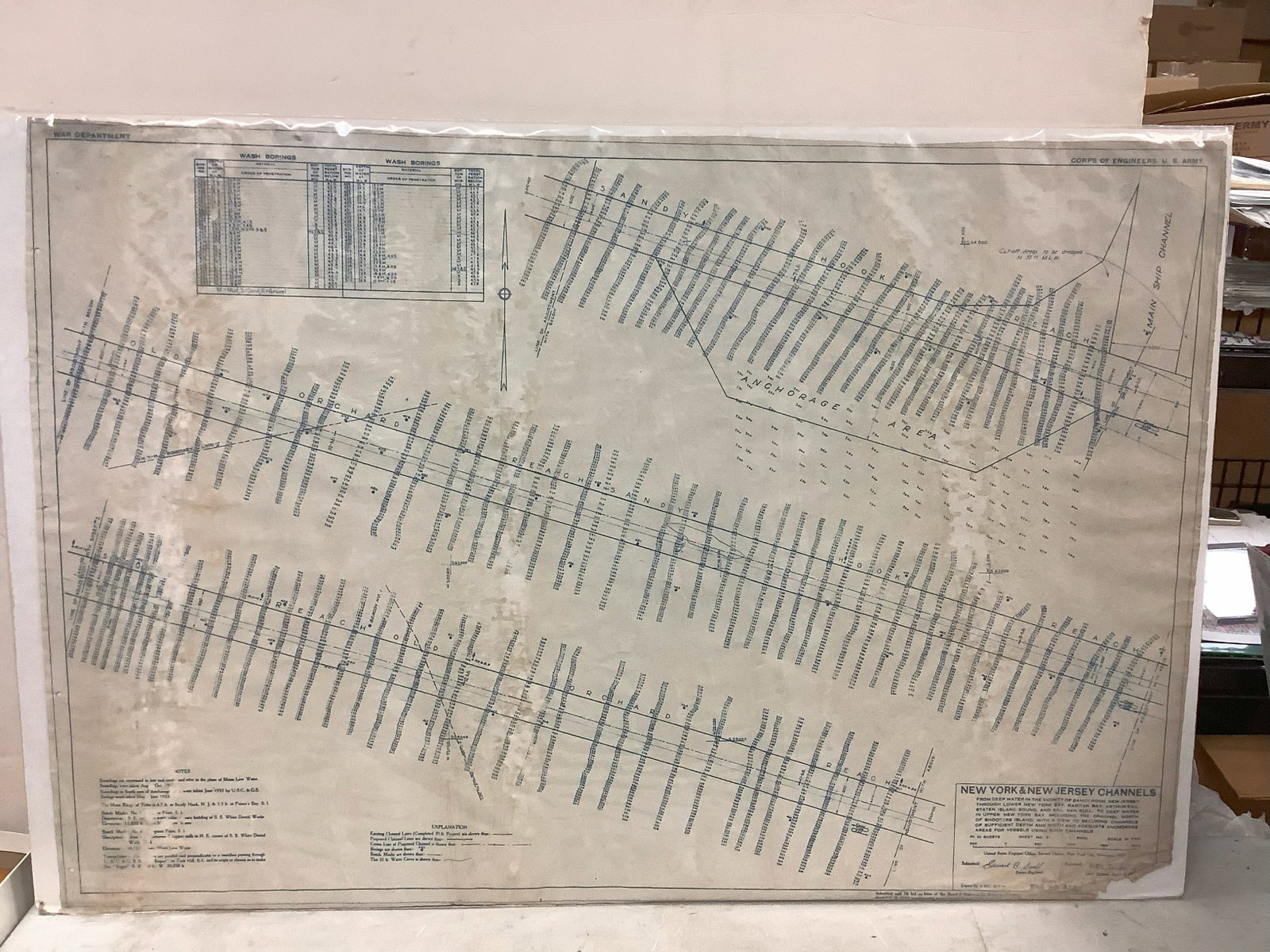 New York/New Jersey Channels on Chart dated November 1933 Showing Old Orchard, Reach, Sandy Hook: New York/New Jersey Channels on Chart dated November 1933 Showing Old Orchard, Reach, Sandy Hook Reach and Anchorage Areas 27x41