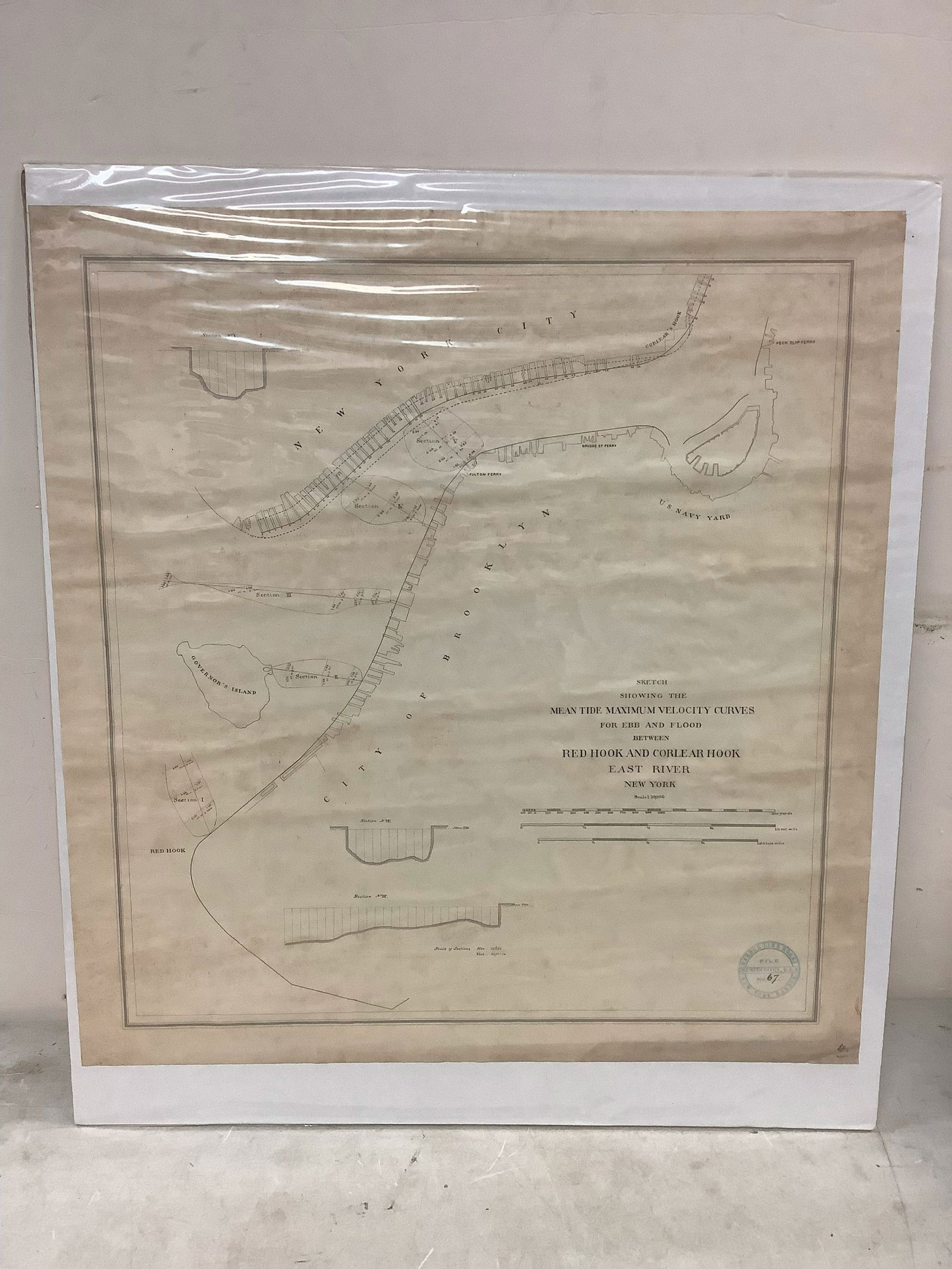 Sketch Showing Mean Tide Maximum Velocity Curves Between Red Hook and Corlair Hook East River, NY (1 of 1)