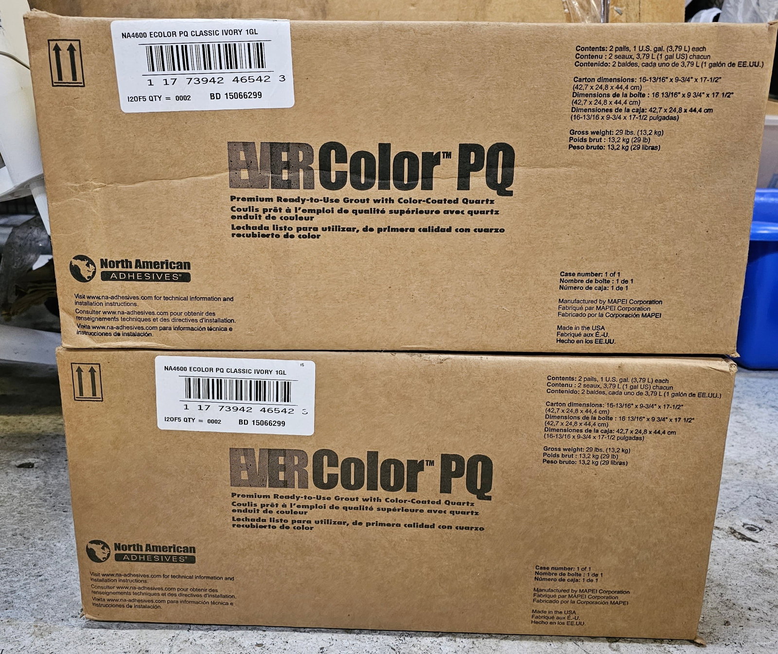 2 Cases Ever Color PQ Grout Classic Ivory (4 1gal plastic buckets) (1 of 1)