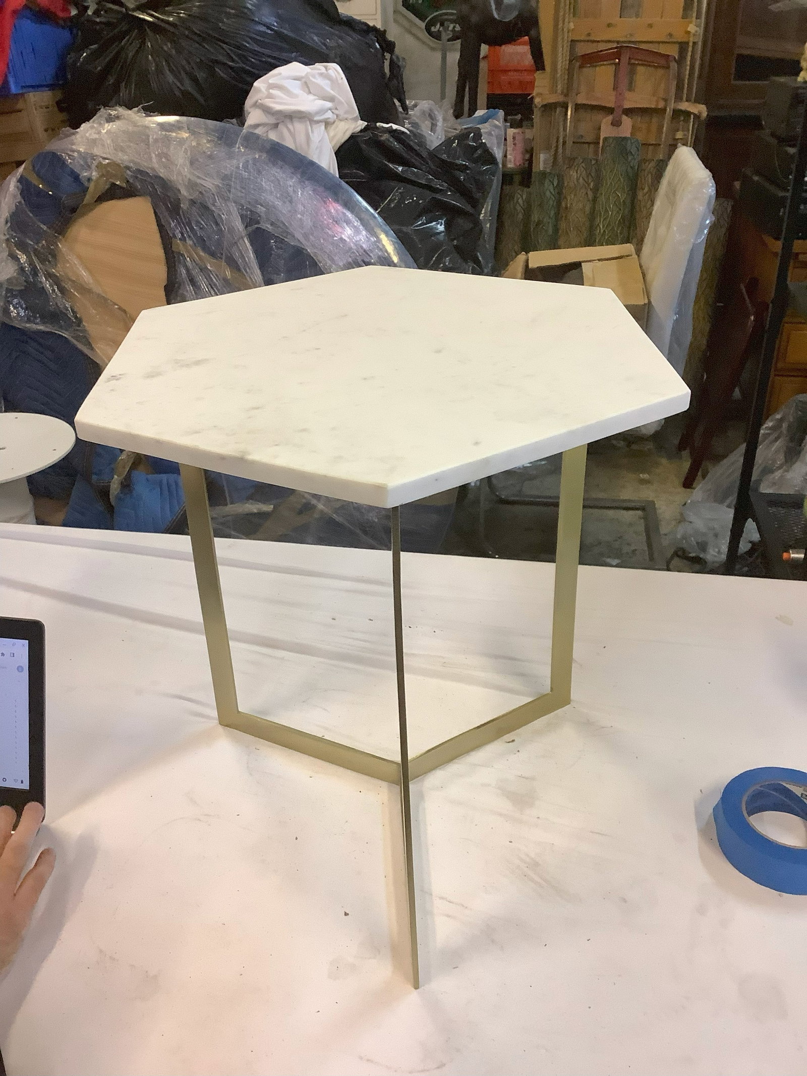 Marble top end table: Marble top end table