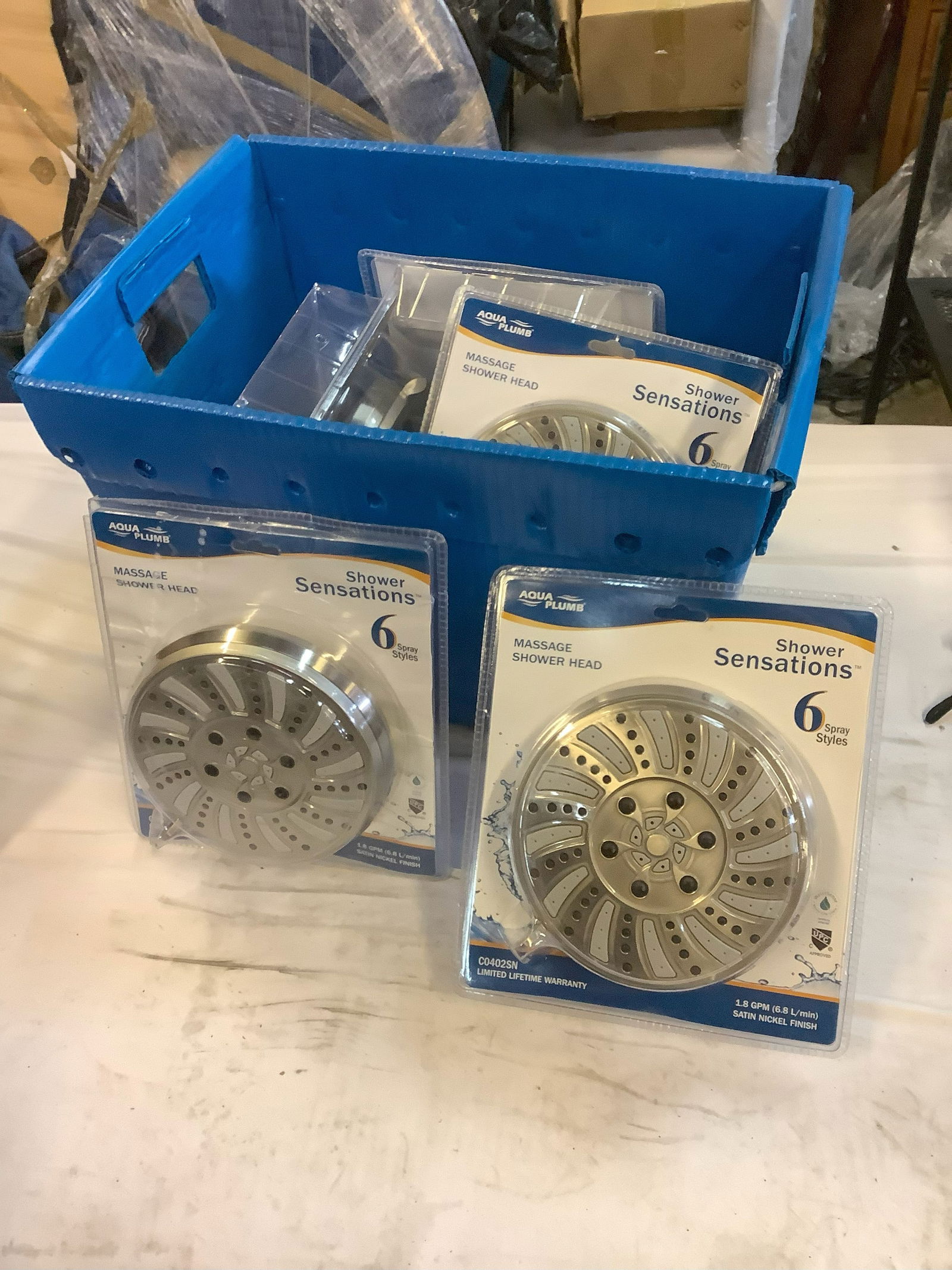 Lot of 6 AUQUA PLUMB massage shower head shower sensations (1 of 1)