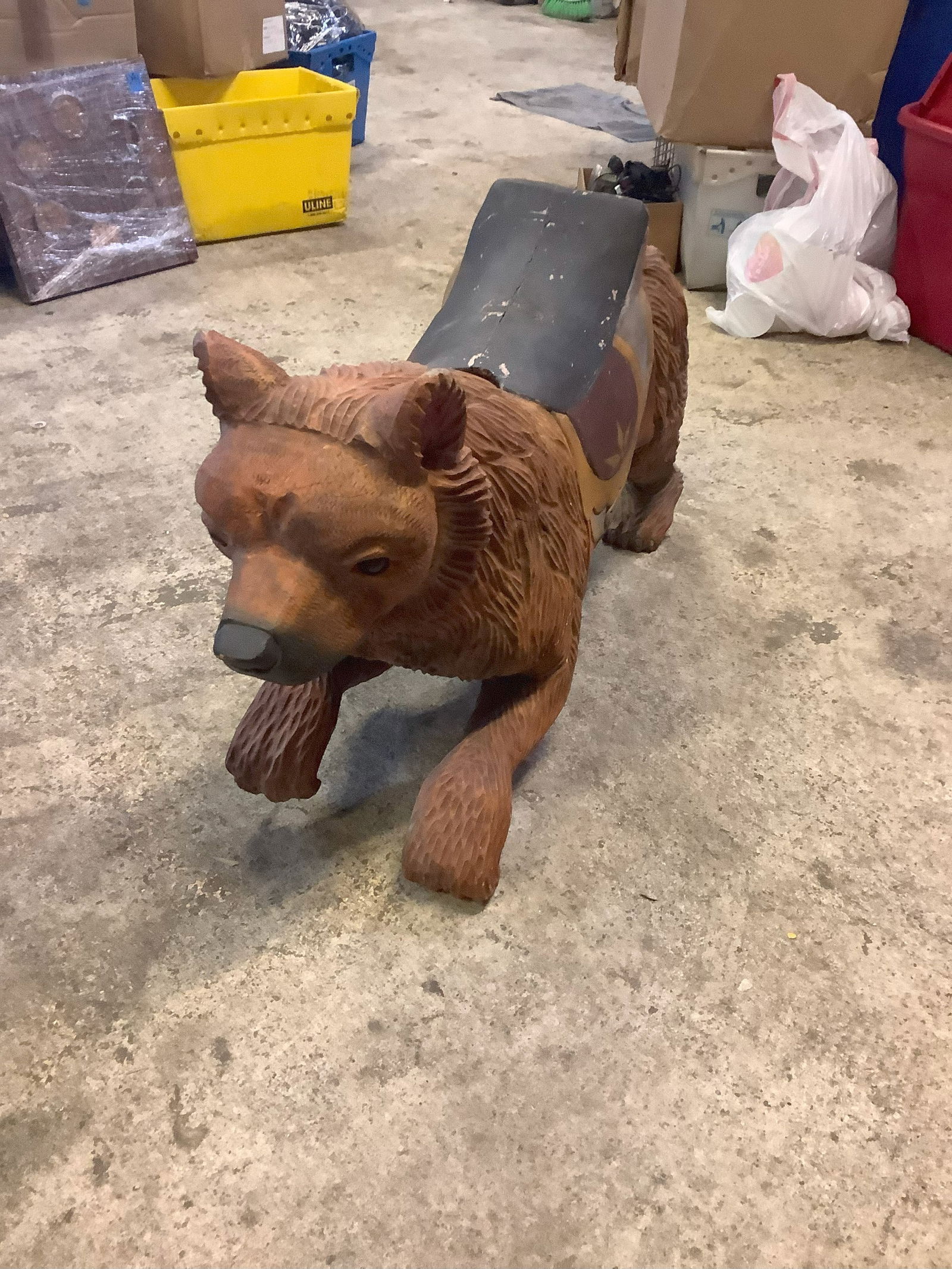 Vintage Wooden Carousel Bear 42 1/2 x 8 1/2 x 22 (1 of 1)