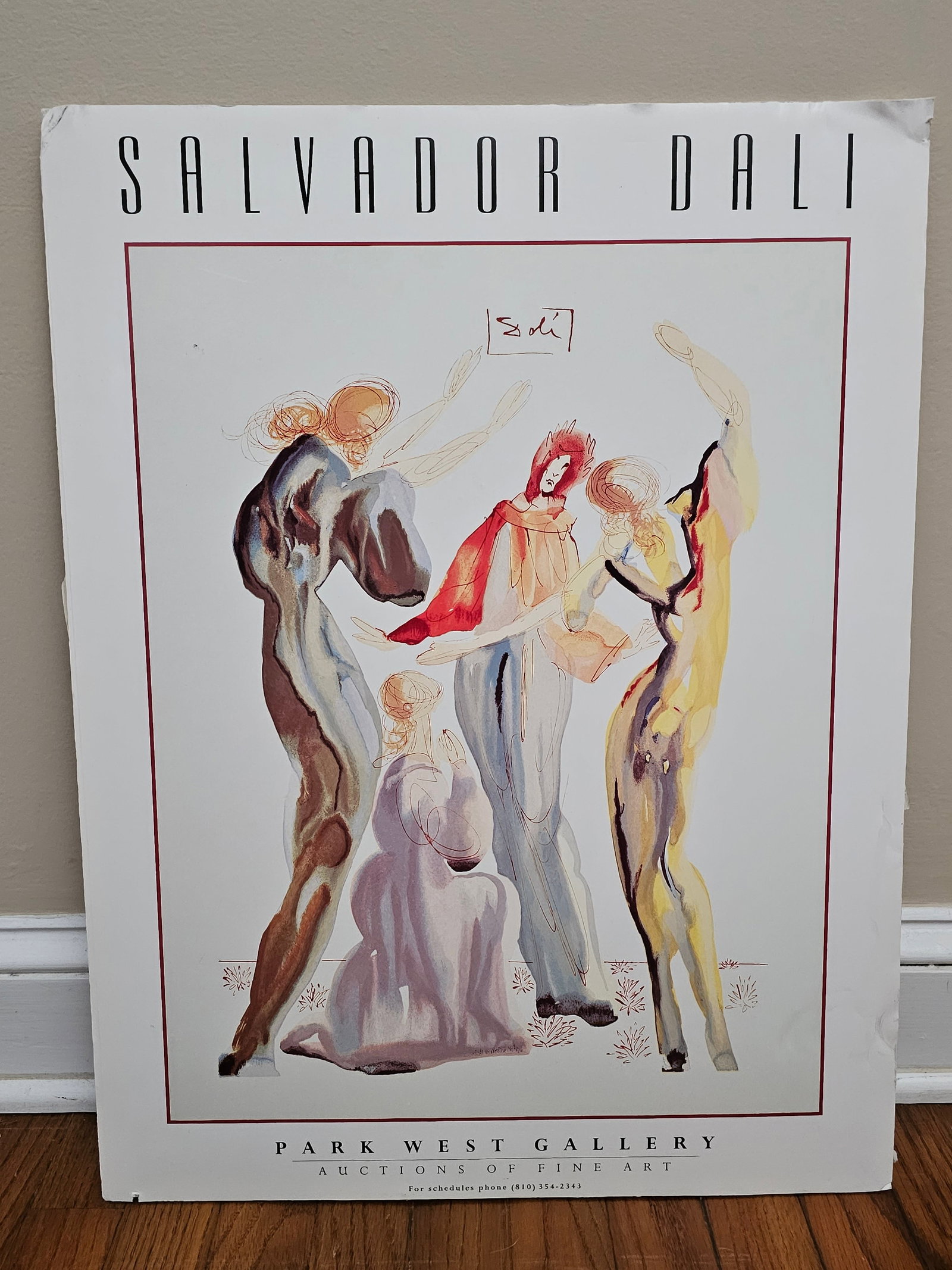 Salvador Dali Featured 2000 Auction Advertisement Cardboard Poster: 24x18"