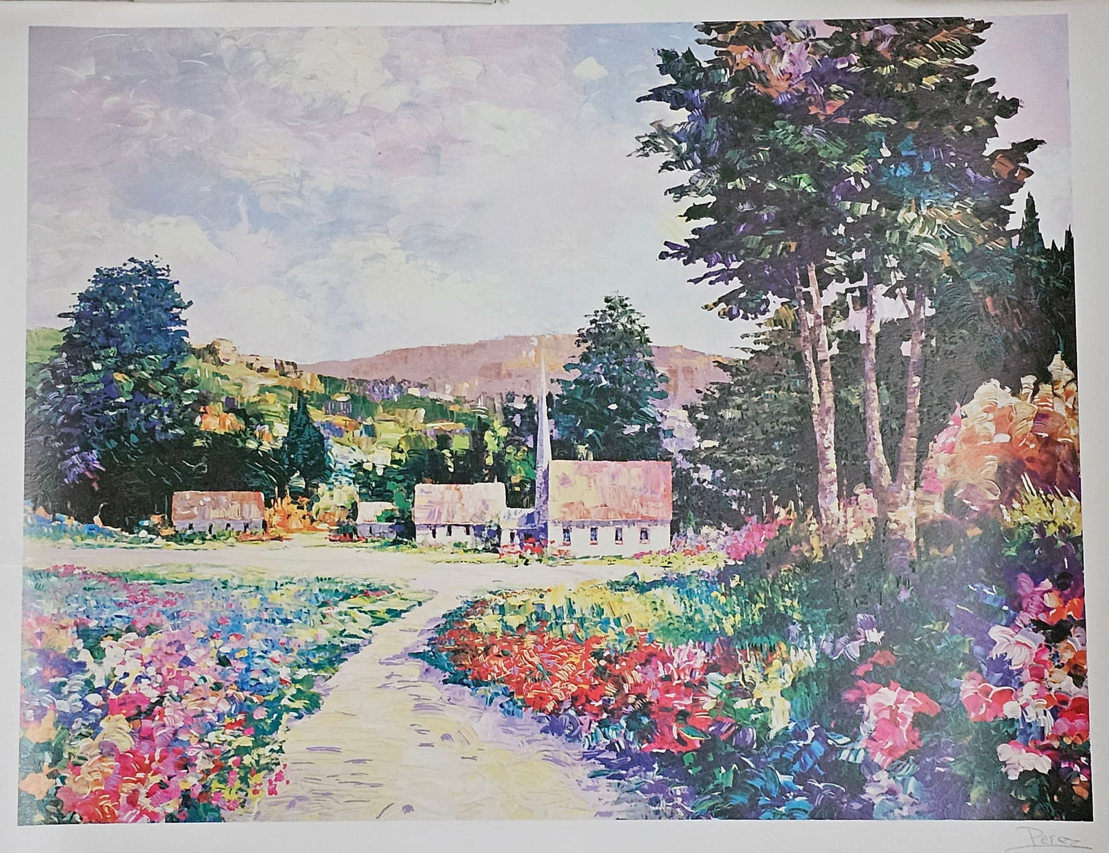 Alez Perez "The Chapel" Signed Print 18x22.5" (1 of 2)