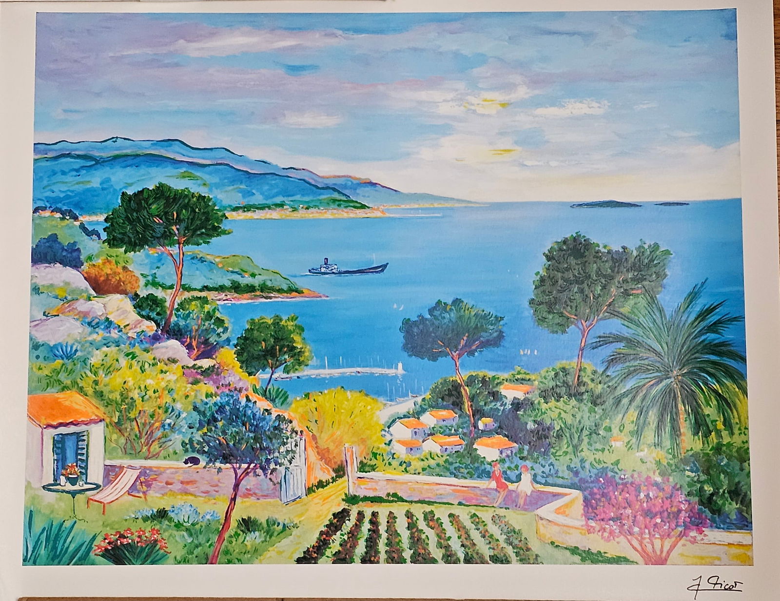 Jean Claude Picot Signed Seriolith total size 18x22" (1 of 2)