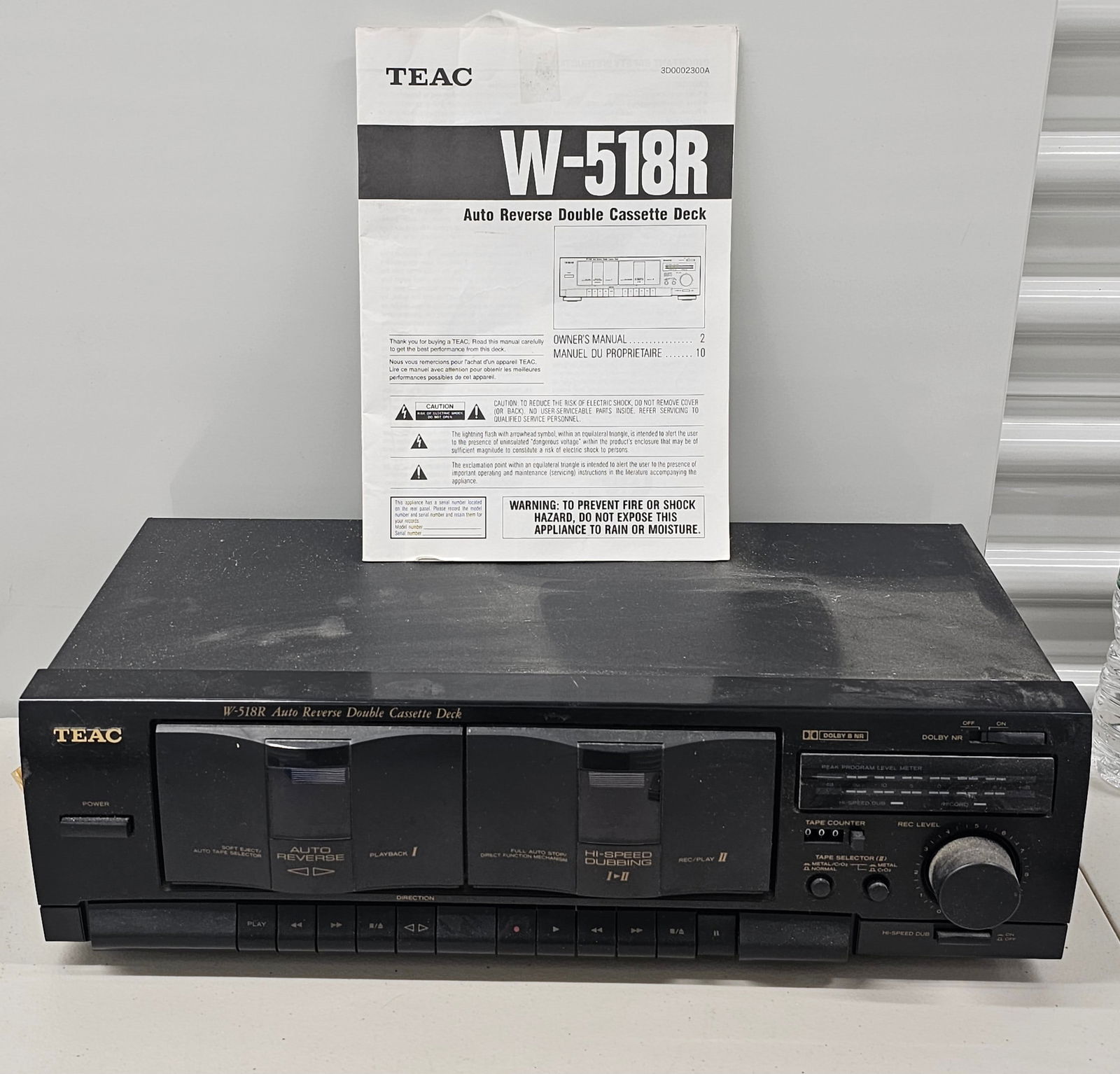Teac W-518R Double Cassette Deck with Manual (1 of 1)