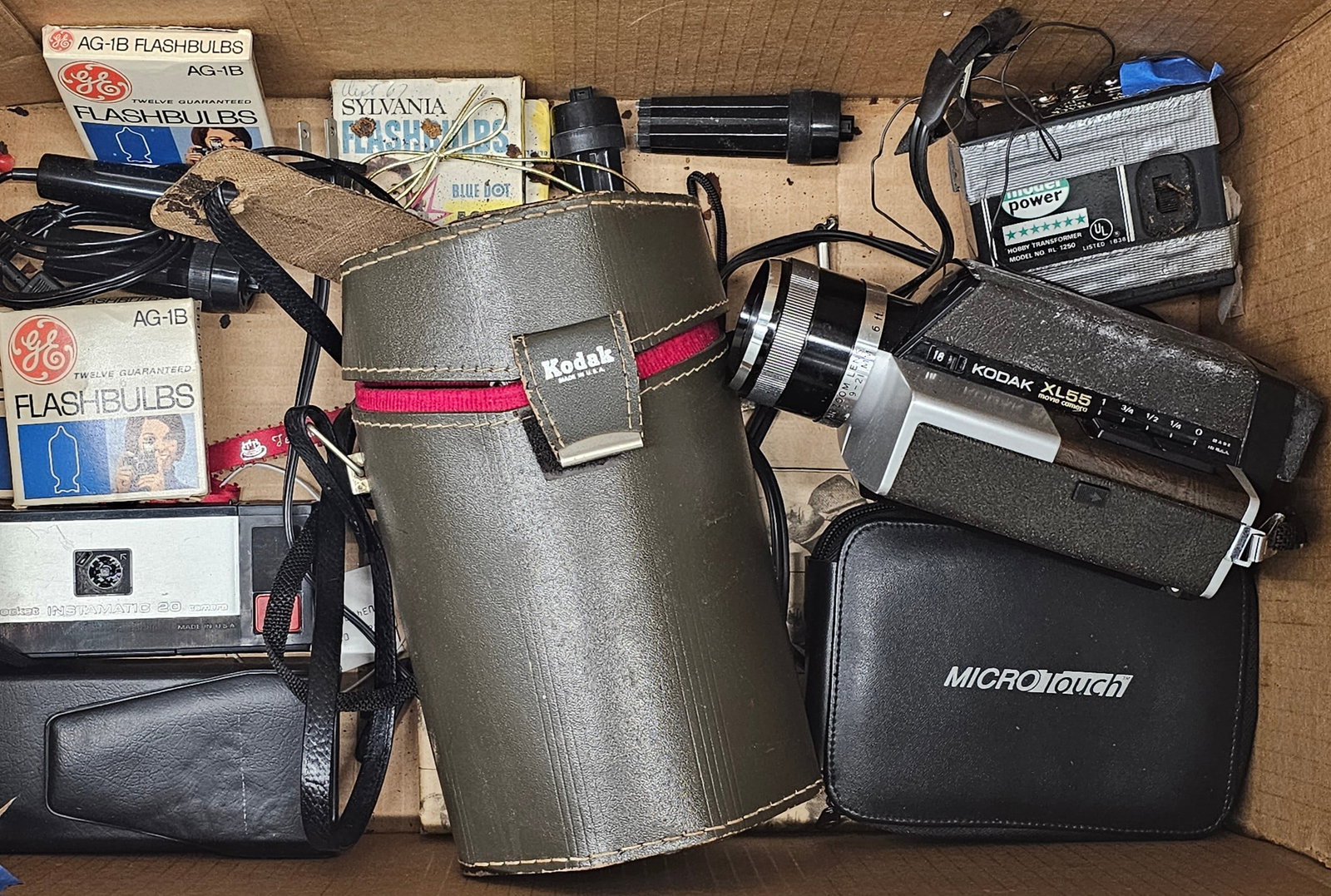 Vintage Kodak XL55 Movie Camera with case and more: Vintage Kodak XL55 Movie Camera with case and more