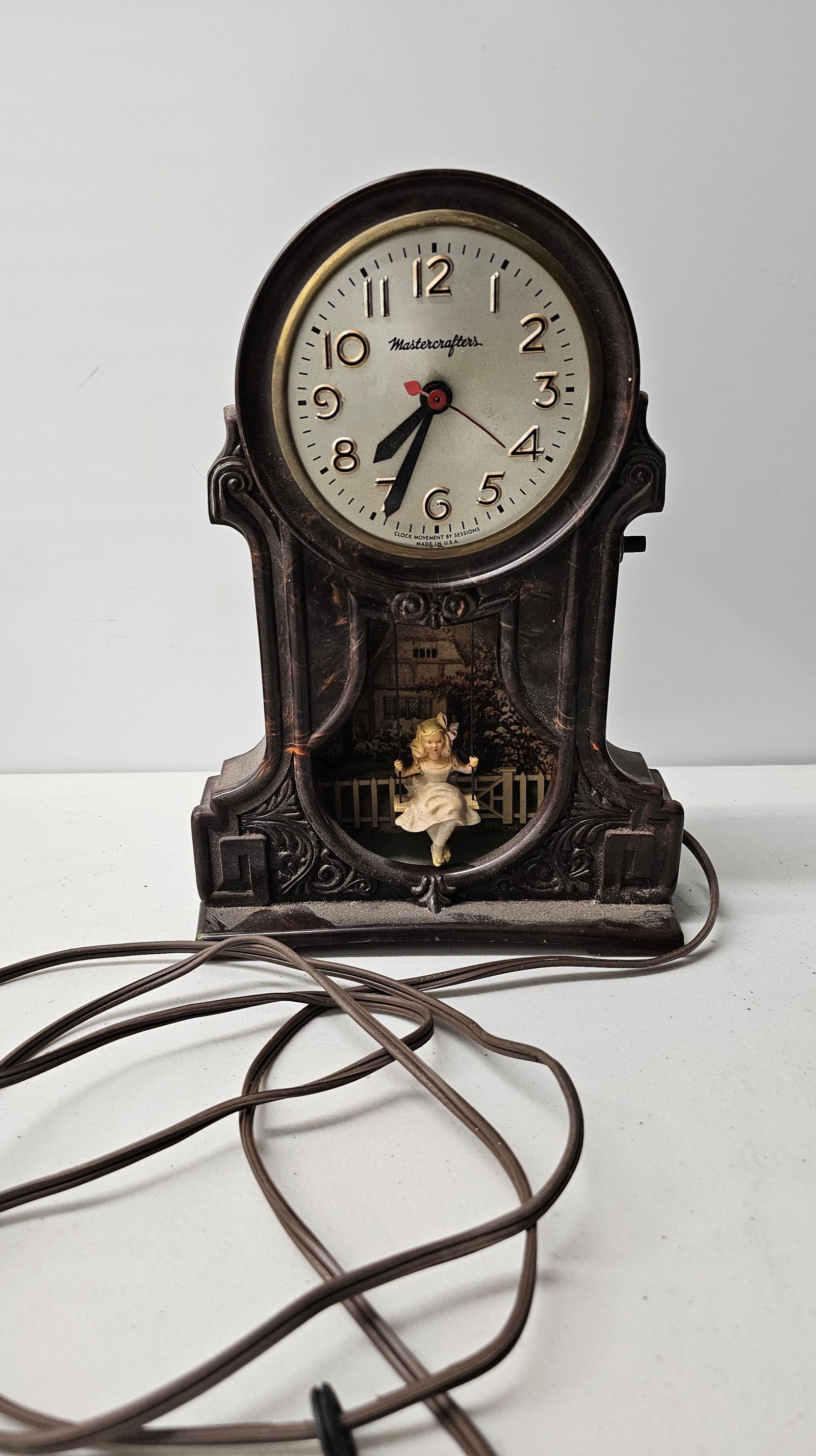 Vintage Mastercrafters Girl in Swing Clock (1 of 1)