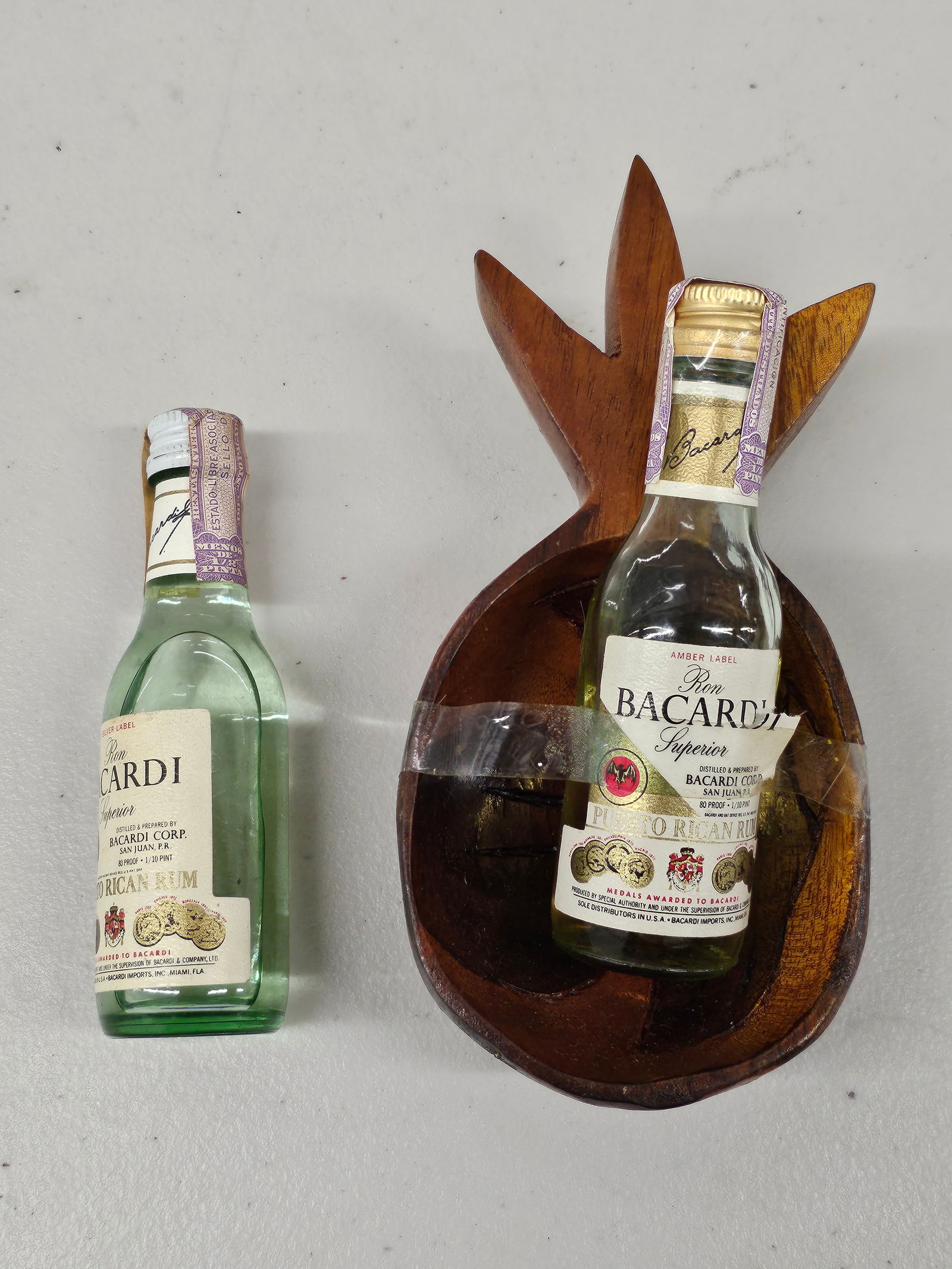 Vintage Bacardi Rum Soveneir Travel Bottles (1 of 1)