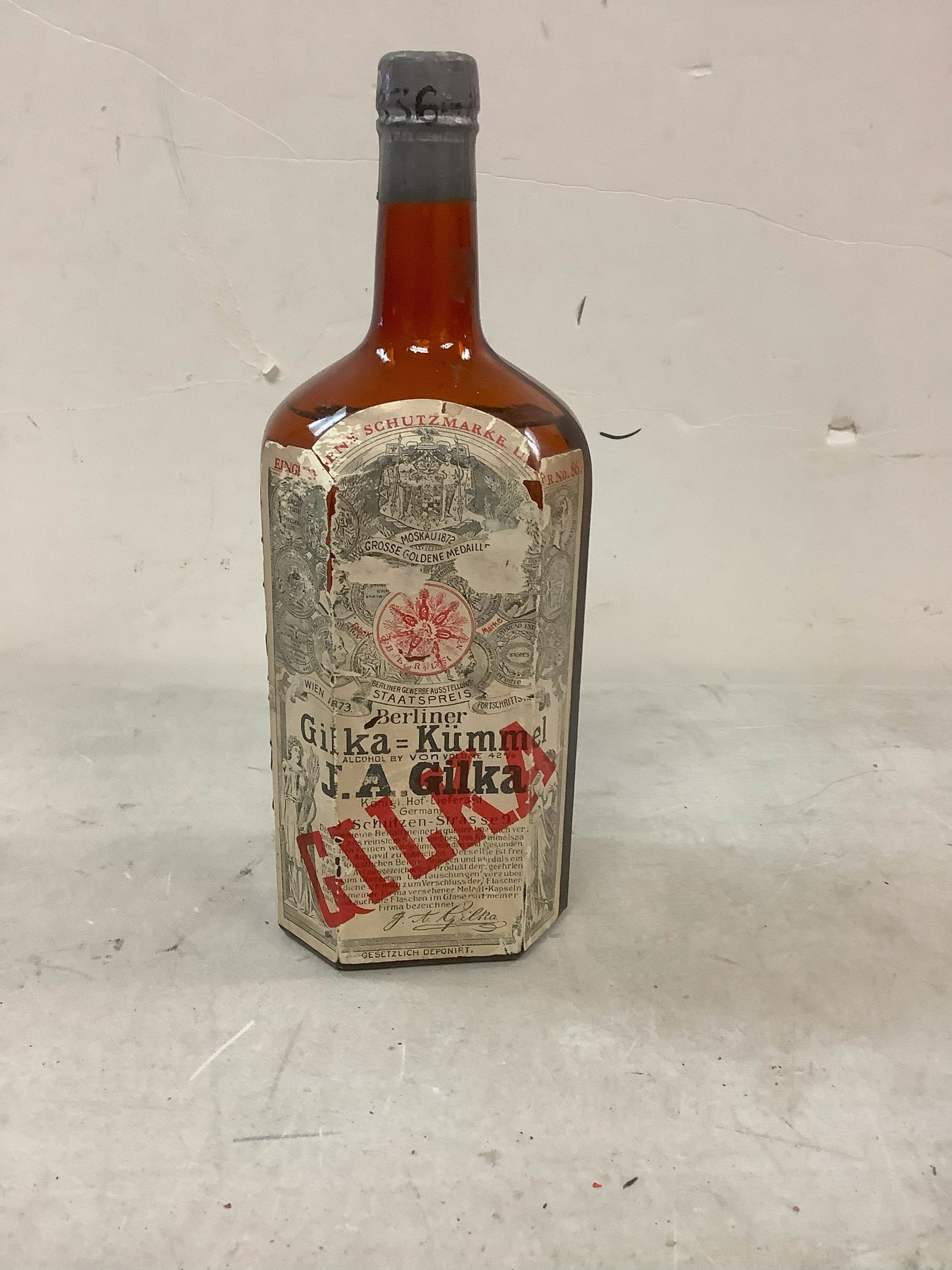 Old Bottle Gilka Kummel 1911 Liqour -sealed (1 of 1)