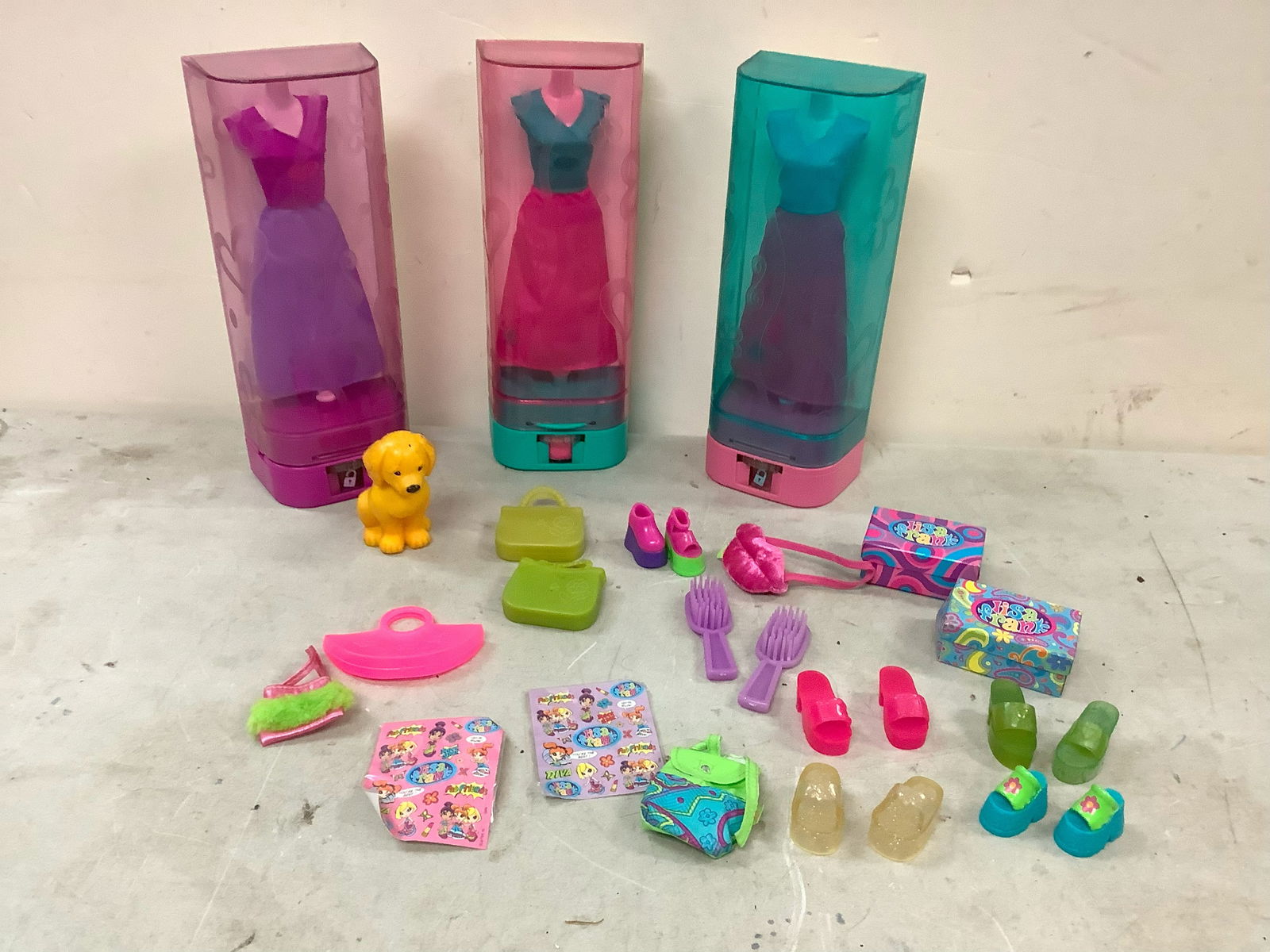 3 Barbie Clothes with Mannequin and Case, Assorted Toys some Lisa Frank (1 of 1)