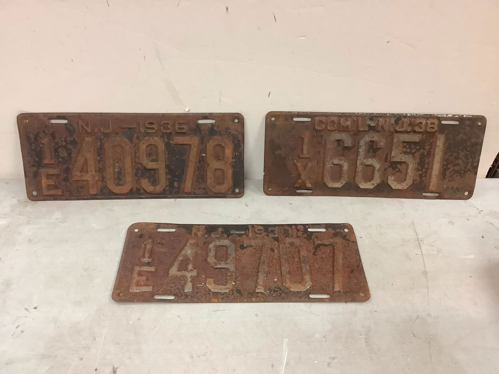 Vintage License Plates NJ 1936, 1938 Nj Commercial 1938 (1 of 1)