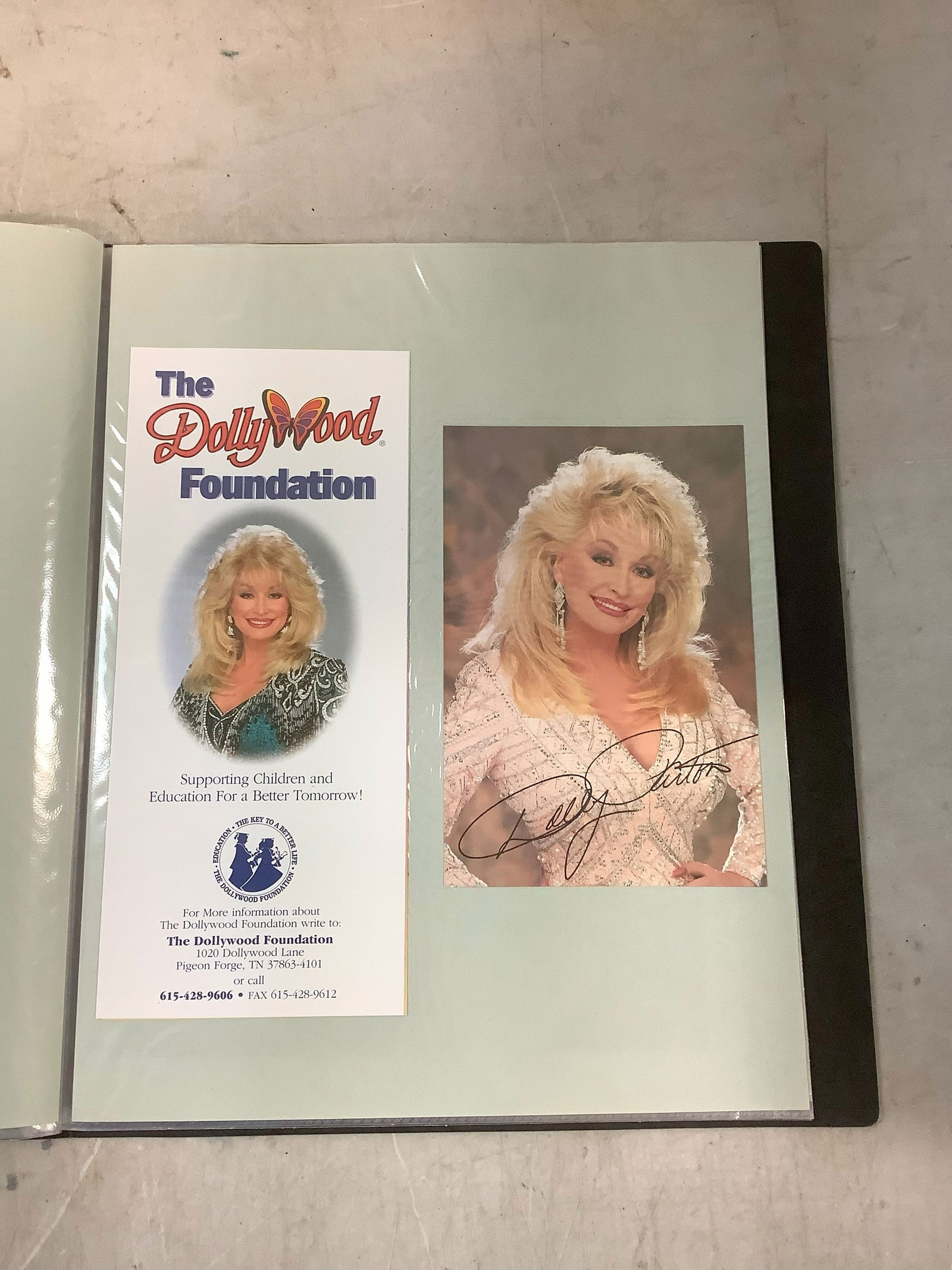 Autographed Headshot - Dolly Parton 4x6 and The Dollywood Foundation Pamphlet (1 of 1)