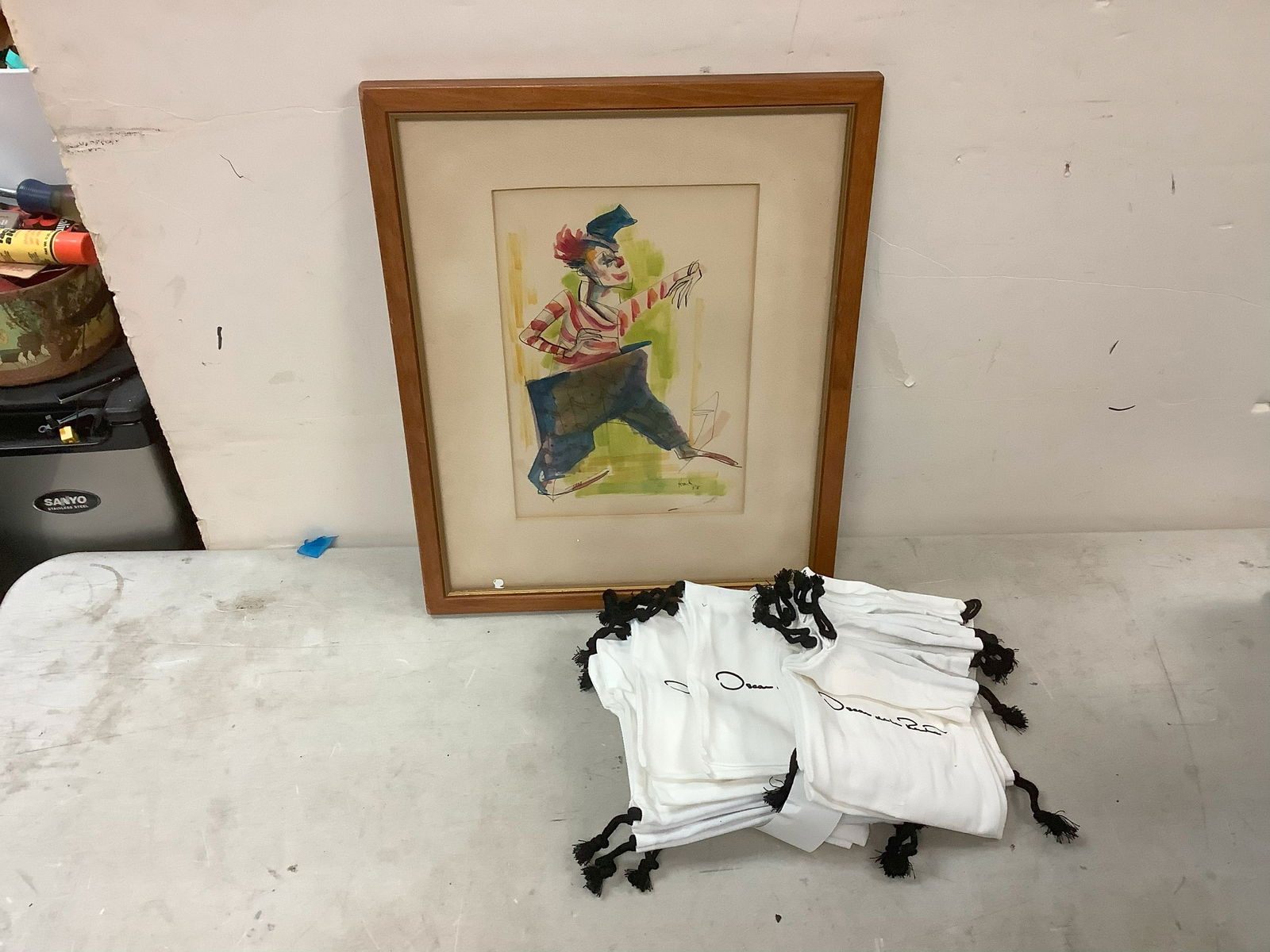 Oscar de la Renta Cinch Pouches, Abstract Art in Frame signed by Hal '58 (1 of 1)