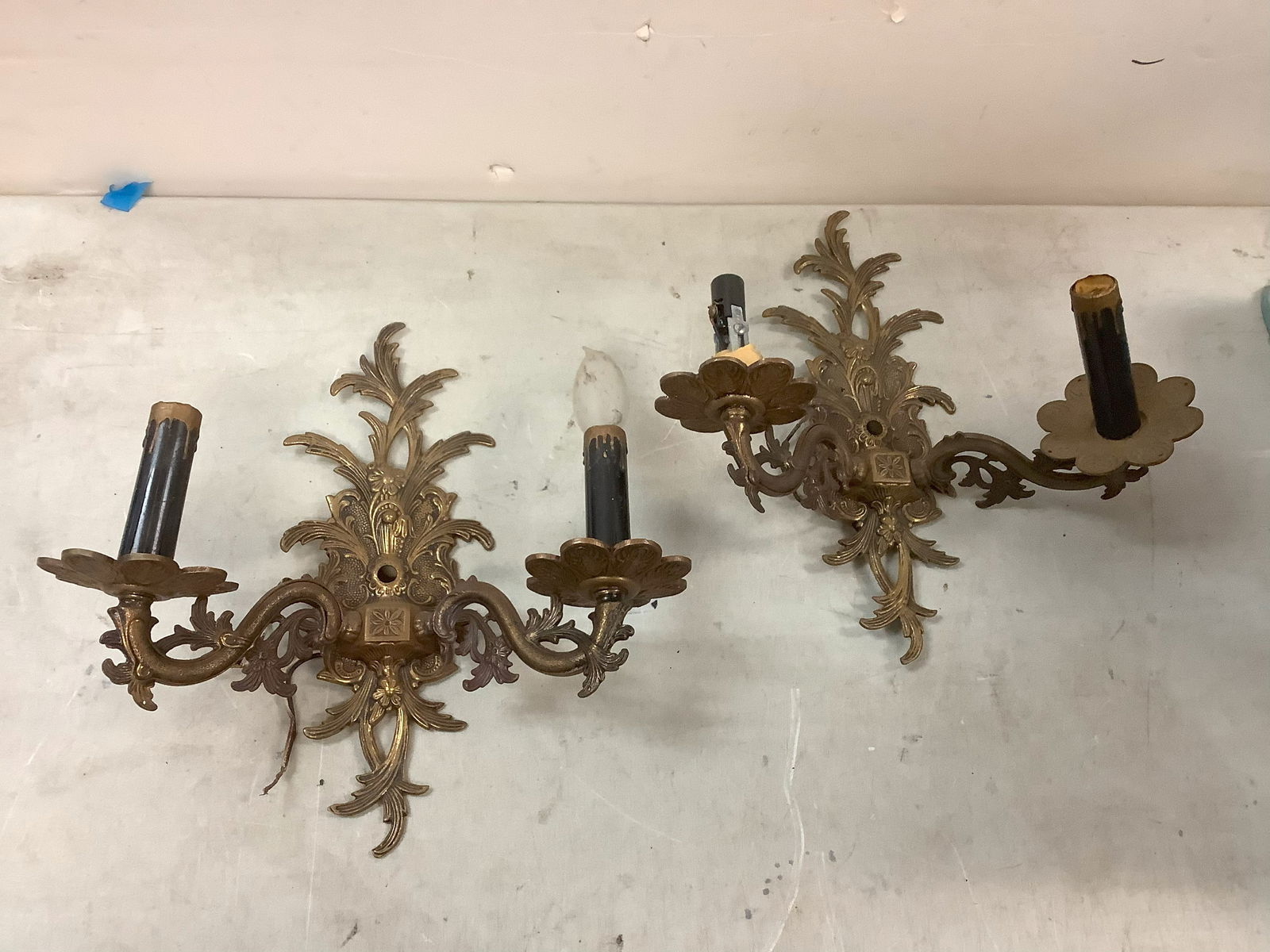 Antique Brass Wall Sconces Made in Spain (1 of 1)
