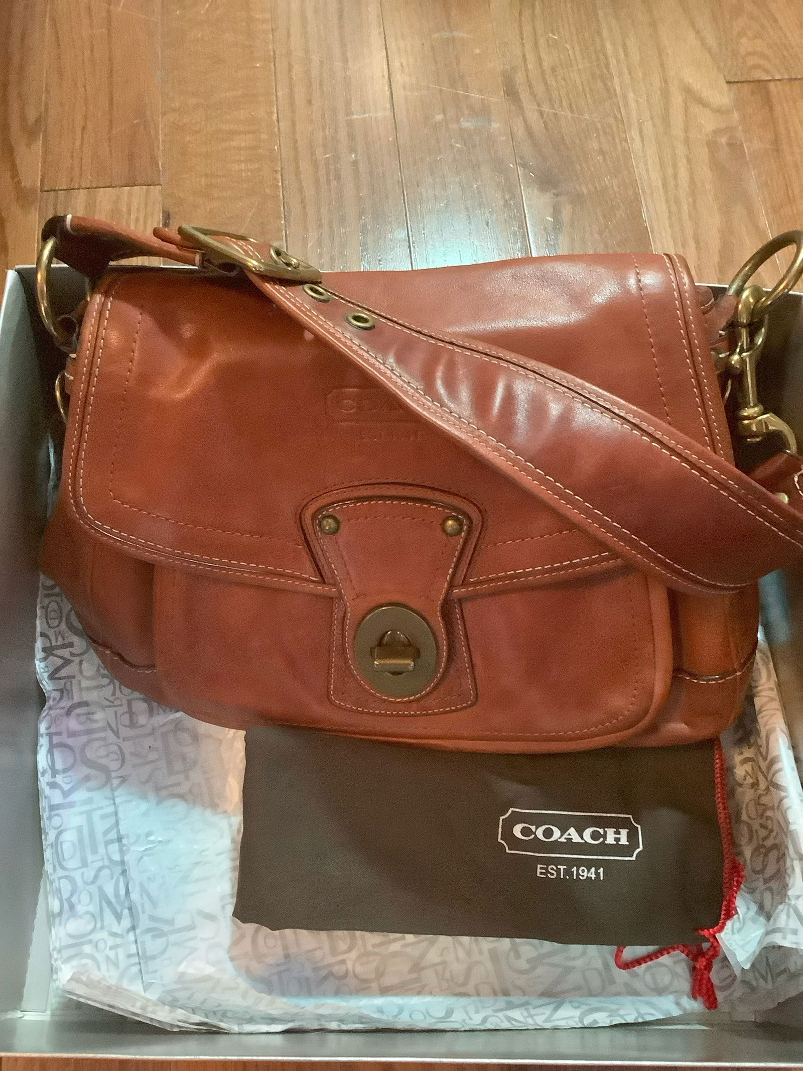 Coach Leather Handbag with Dust bag (9 1/2 x 13 1/2) (1 of 1)