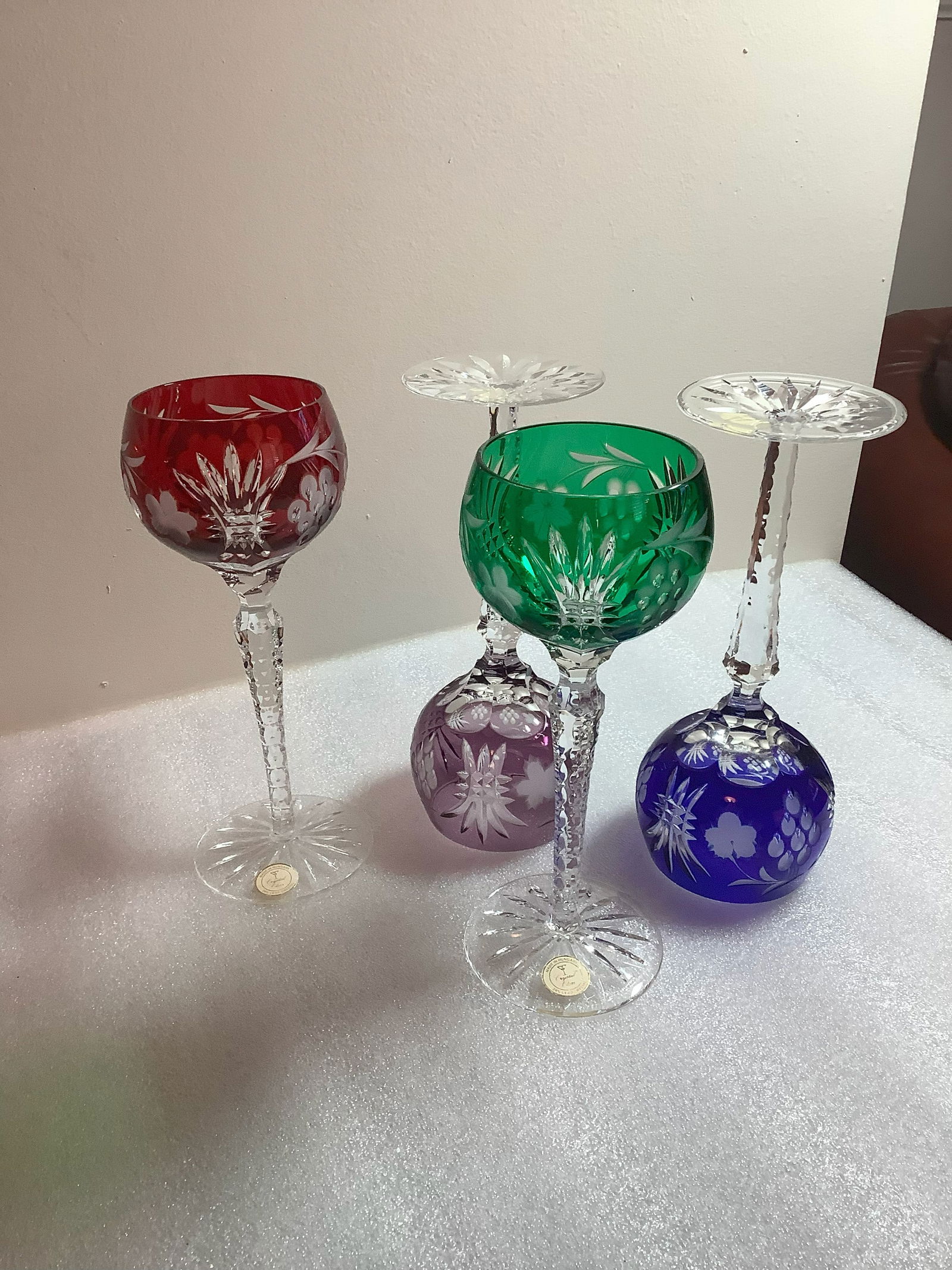 Lot of 4 Crystal Hungarian Glasses 8 1/2": Lot of 4 Crystal Hungarian Glasses 8 1/2"