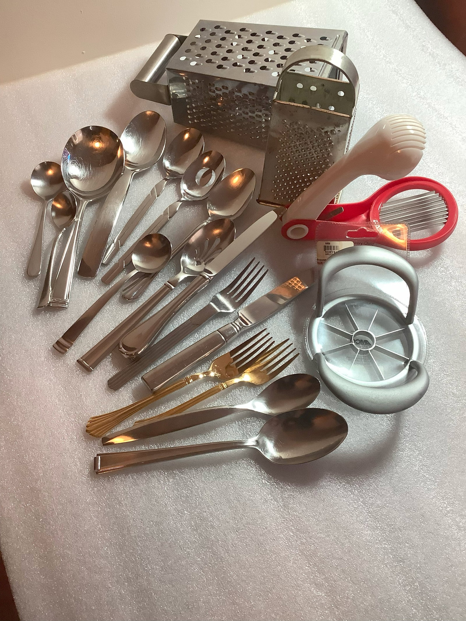 Apple Corer, Cheese Graters, and Flatware: Apple Corer, Cheese Graters, and Flatware