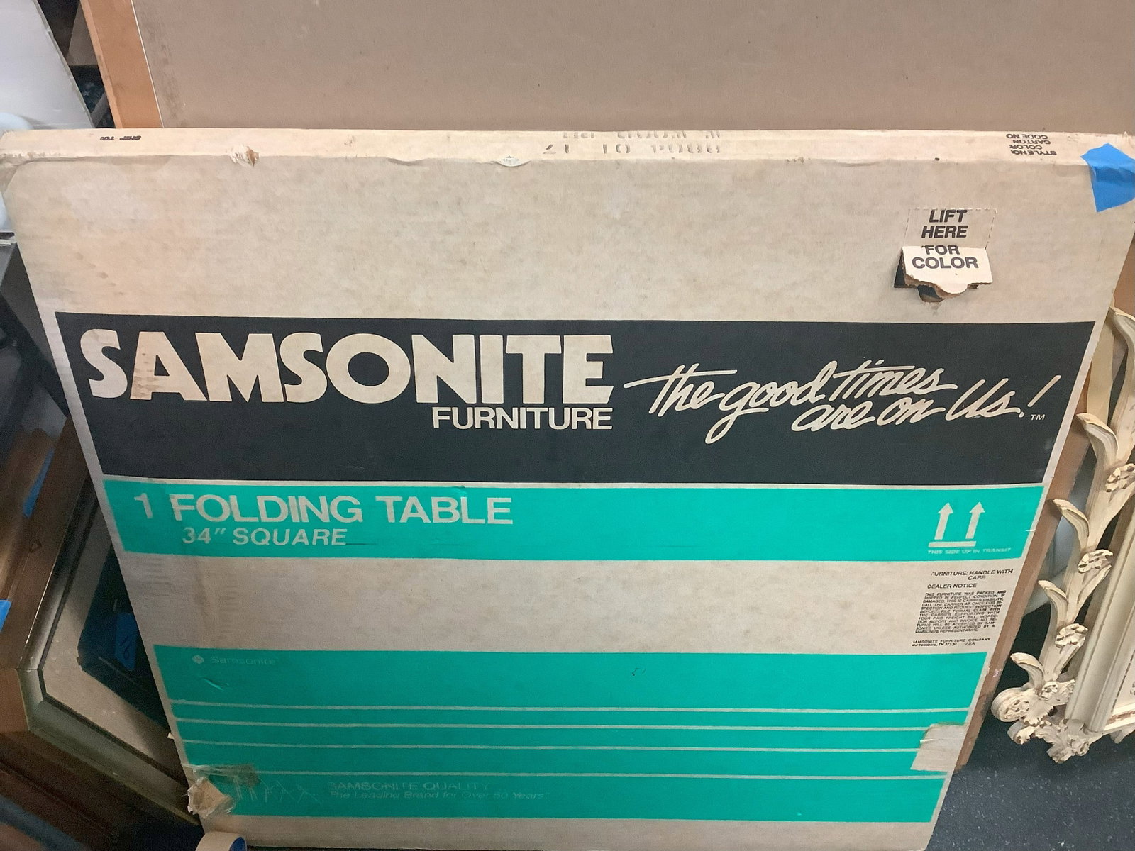 Samsonite Furniture Folding Table 34" Square: Samsonite Furniture Folding Table 34" Square