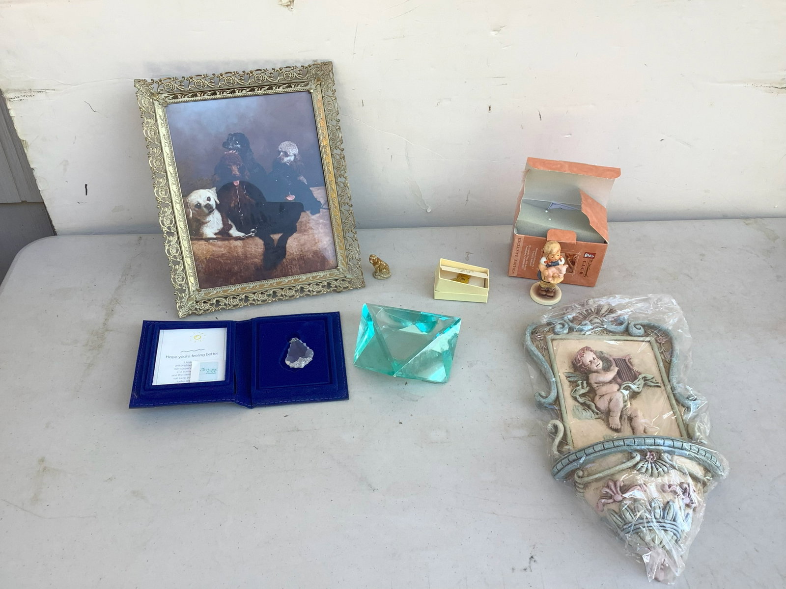 The Giftware Suite by Swarovski Keepsake, Picture Frame with photo of Dogs, Hummel Figurine,: The Giftware Suite by Swarovski Keepsake, Picture Frame with photo of Dogs, Hummel Figurine, Precious Moments Pin and more