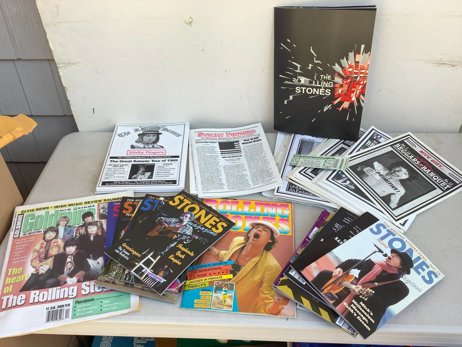 Beggars Banquet Multiple Volumes, Sticky Fingers Magazines, The Rolling Stones People Magazines,: Beggars Banquet Multiple Volumes, Sticky Fingers Magazines, The Rolling Stones People Magazines, Rolling Stones Picture Book Program with Concert Ticket dated 2005