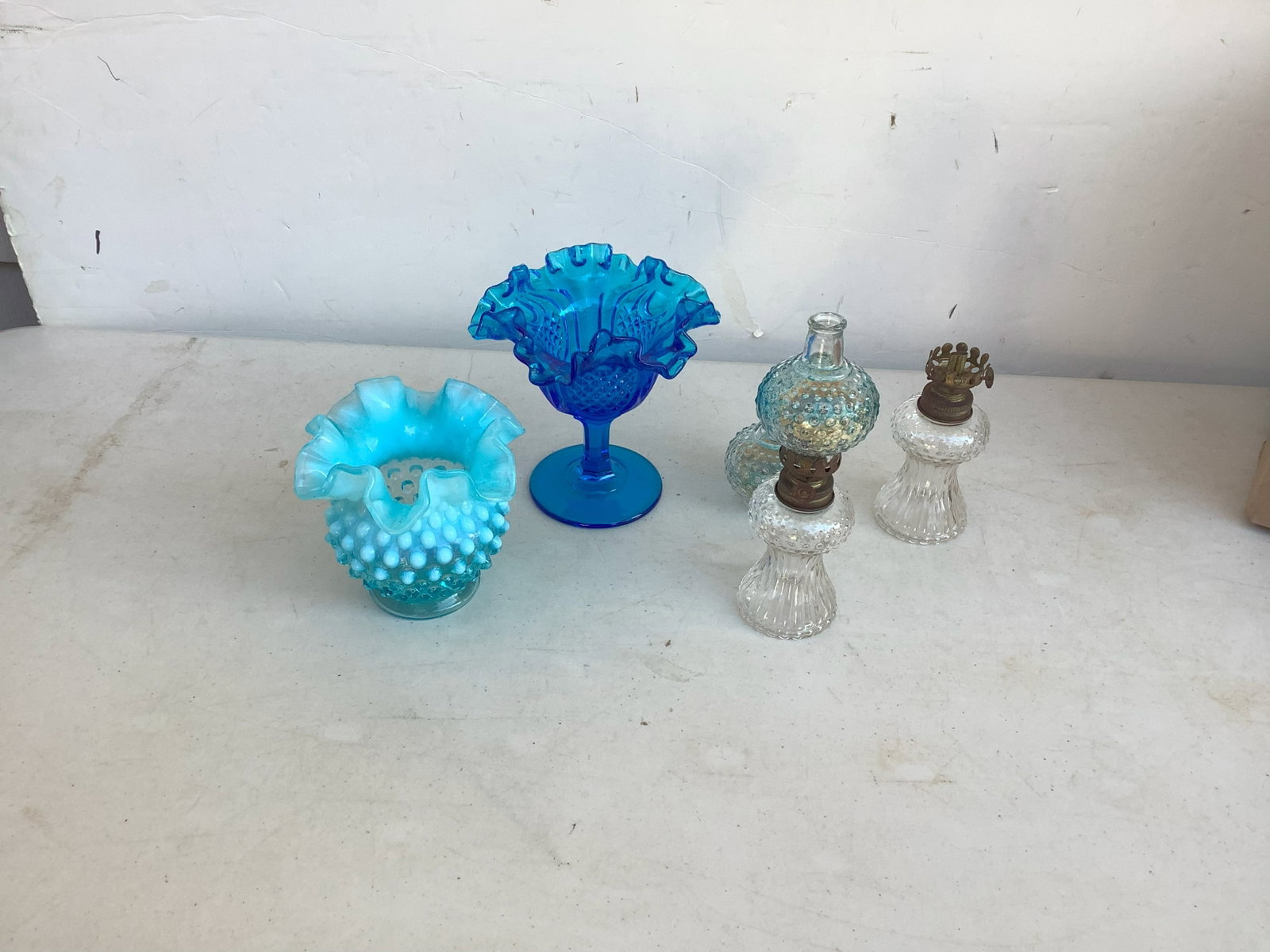 Clear Miniature Glass Hobnails, Glass Candle Holder and more: Clear Miniature Glass Hobnails, Glass Candle Holder and more