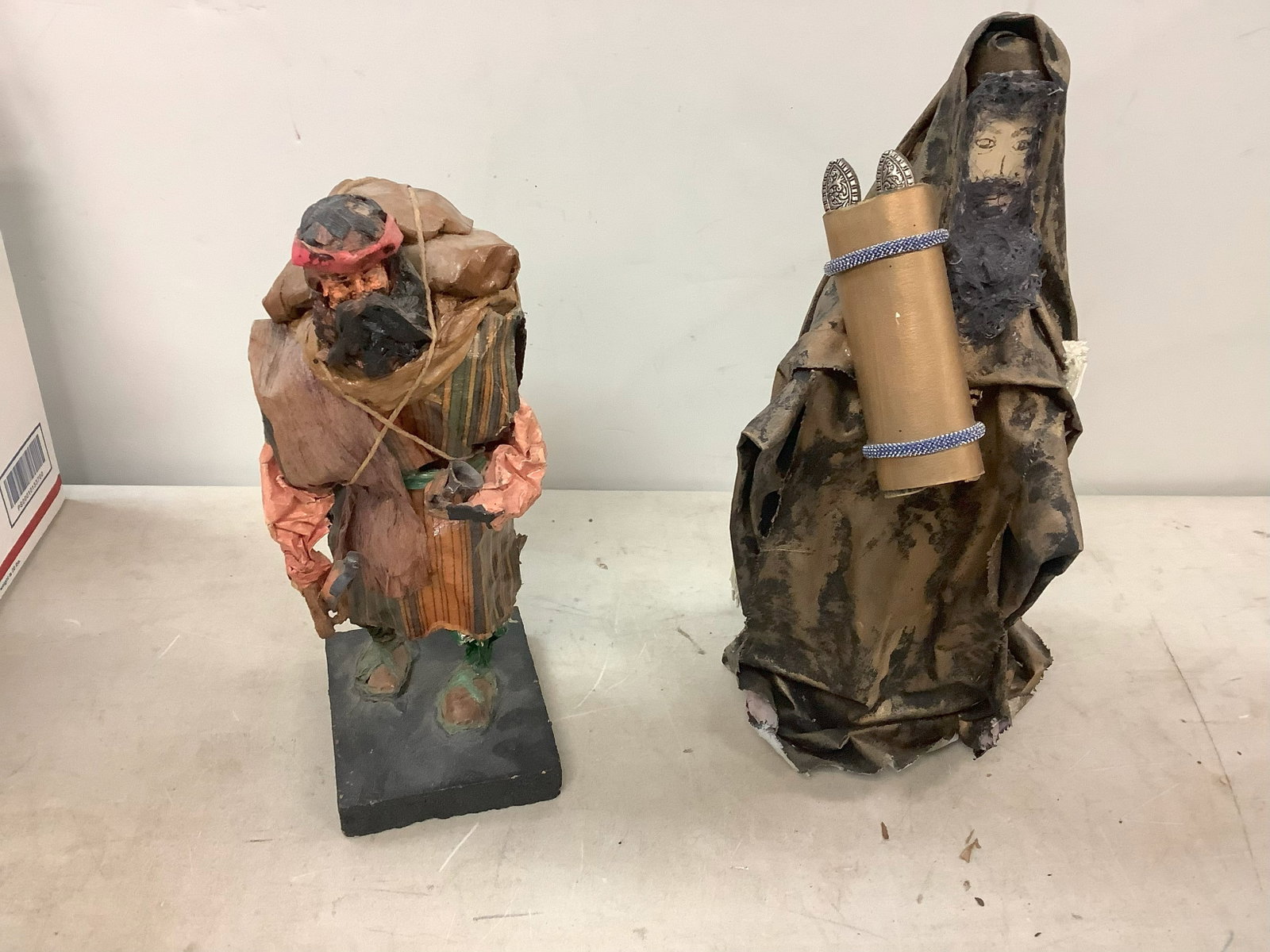 Paper Mache Figurines 11.5 in tallest: Paper Mache Figurines 11.5 in tallest