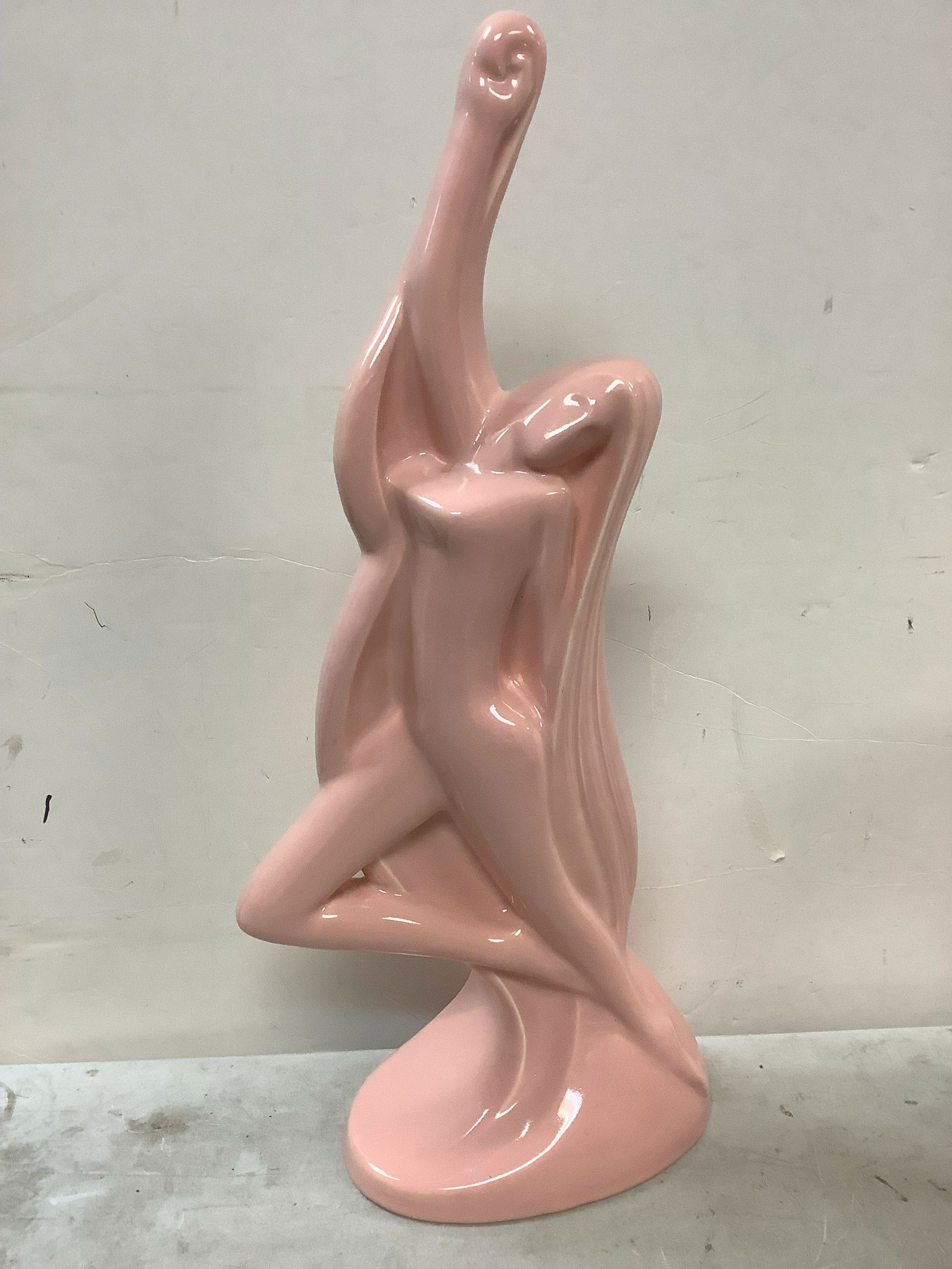 Art deco pink girl posing statue 24in.tall (1 of 1)