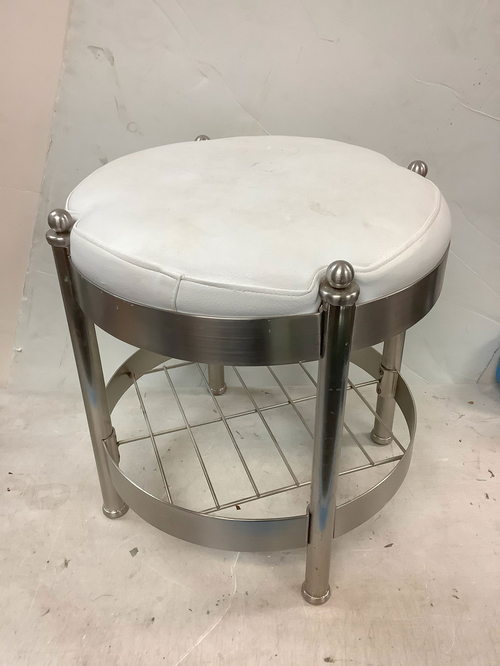 MCM Stool - White Cushion 18in tall (1 of 1)