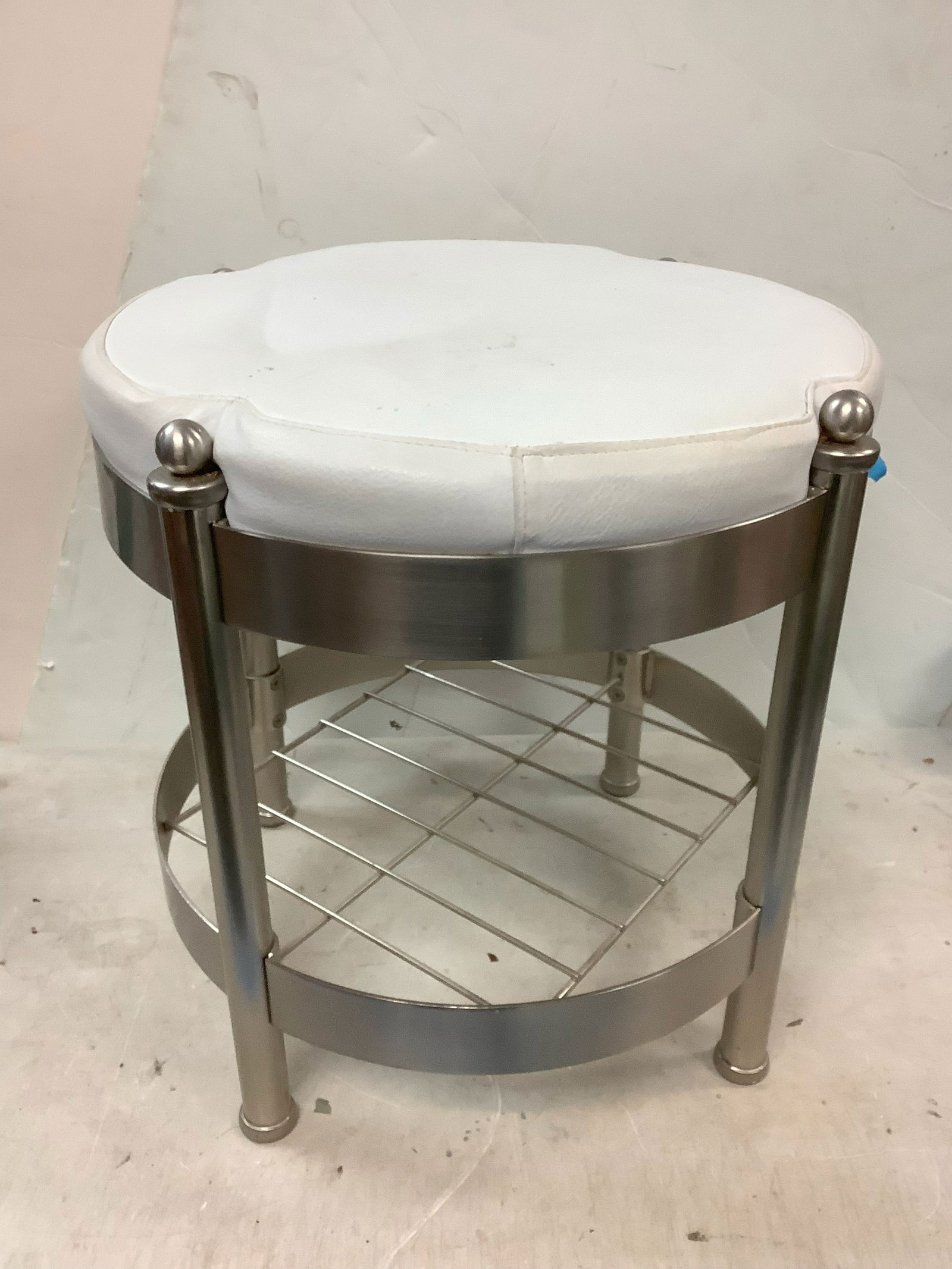 MCM Stool - White Cushion 18in tall (1 of 1)