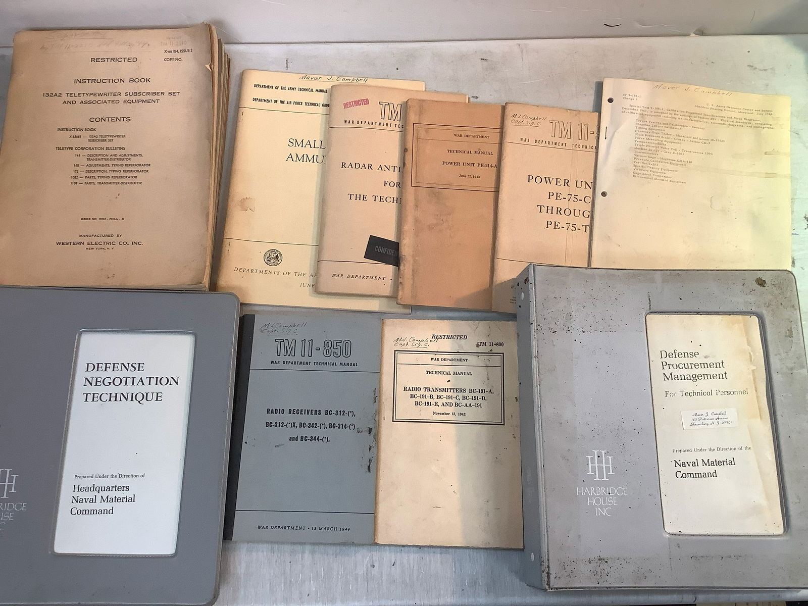 Lot of vintage war manuals and books (1 of 1)