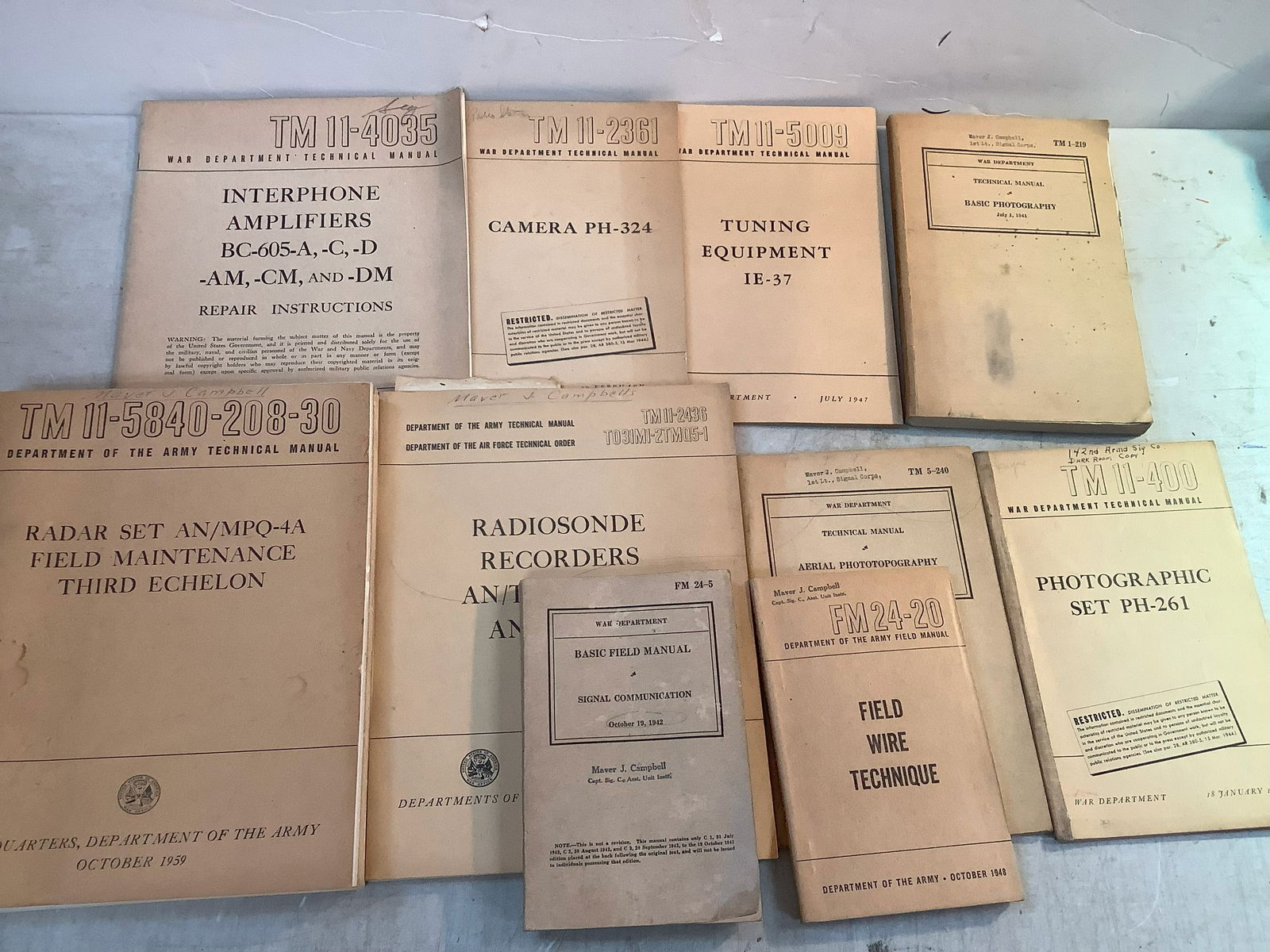 Lot of vintage war manuals and books (1 of 1)