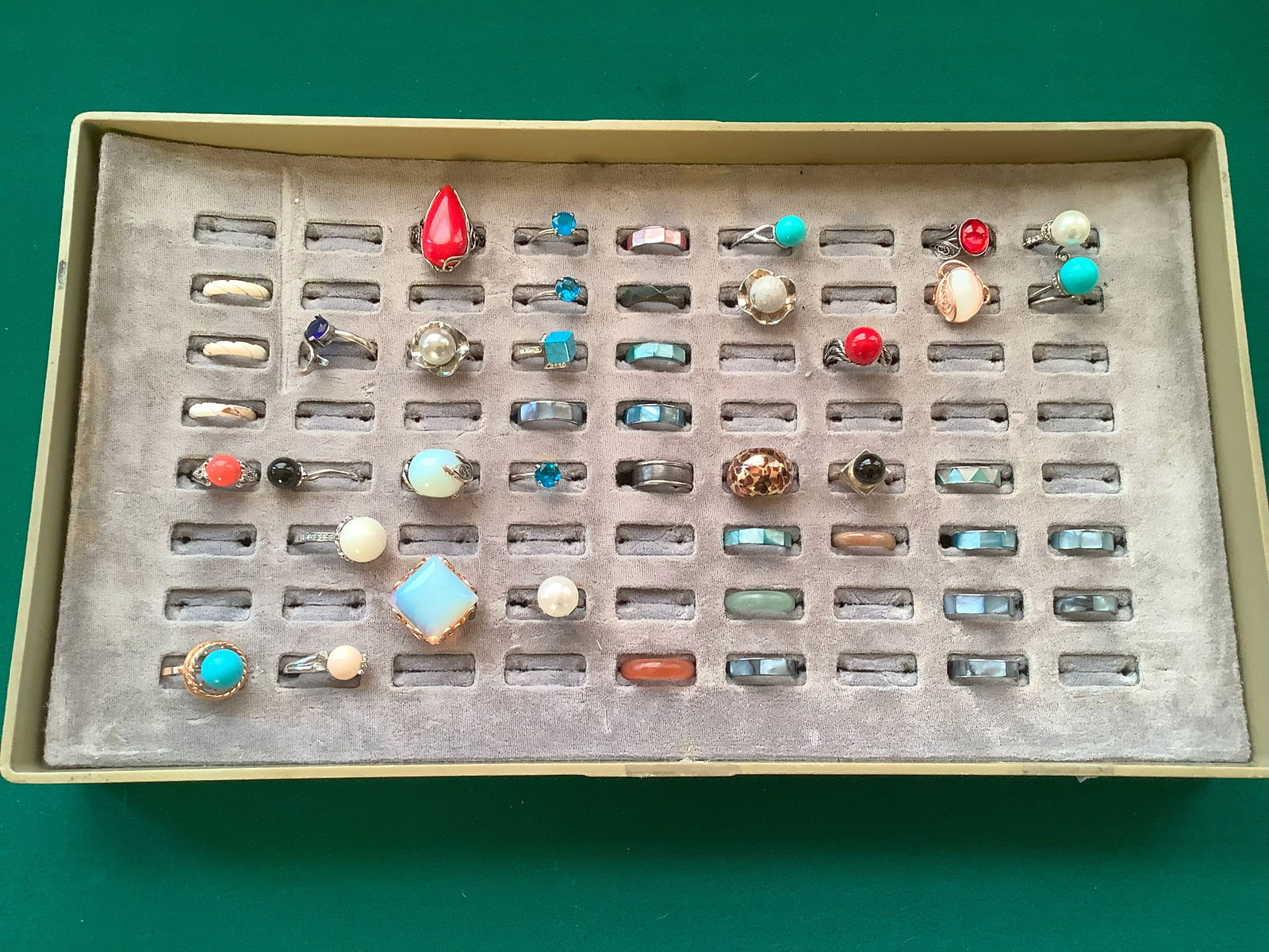 Tray Filled with Vintage Rings Various Sizes (1 of 1)