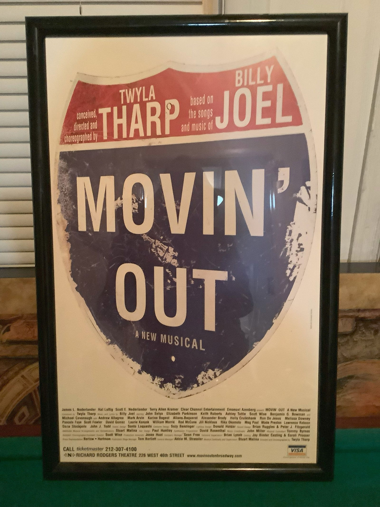 Framed "Movin Out" Broadway Musical Poster 23.5x15.5 (1 of 1)