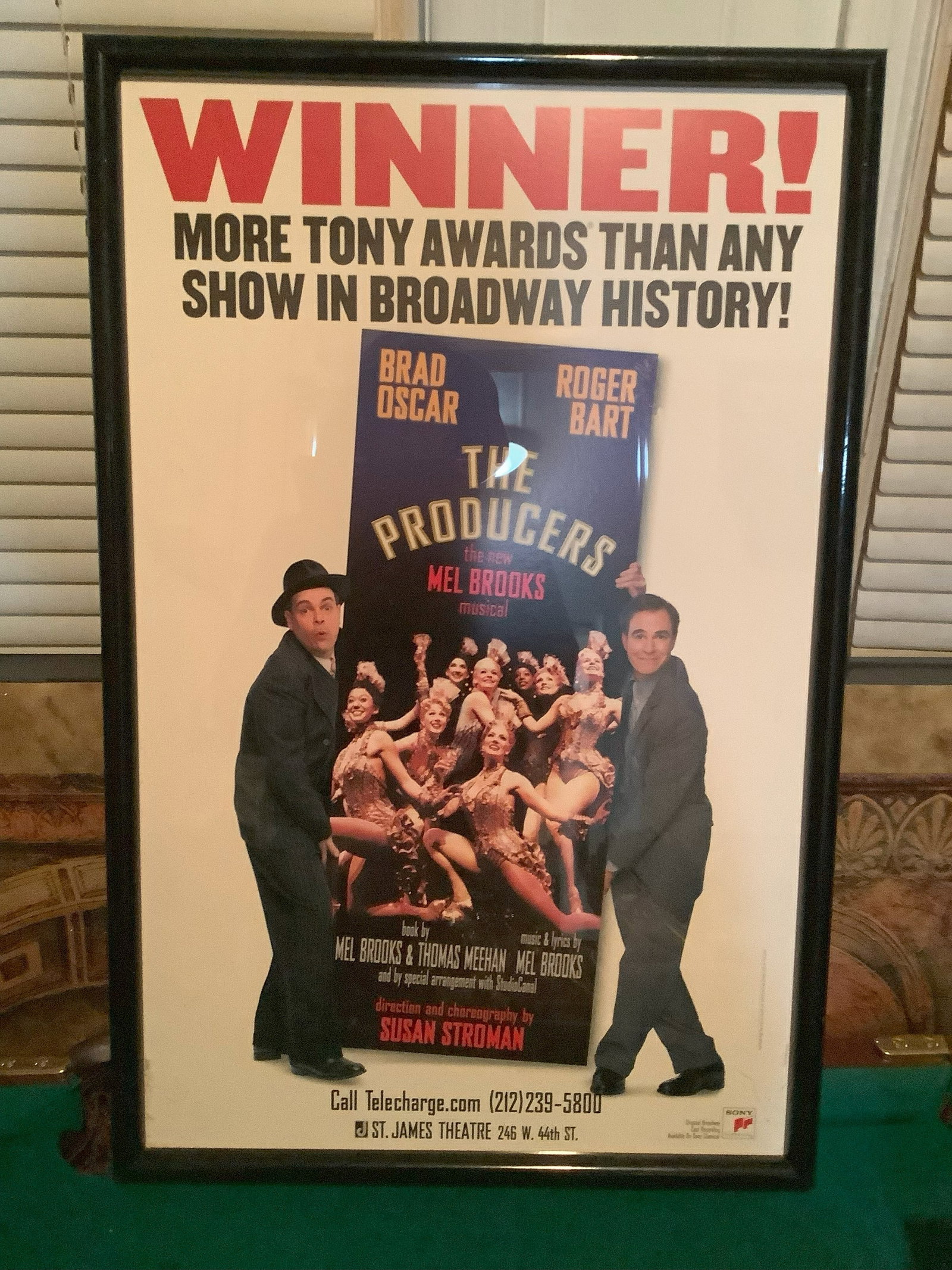 Framed "The Producers" Original Braodway Movie Poster 23x15: Framed "The Producers" Original Braodway Movie Poster 23x15
