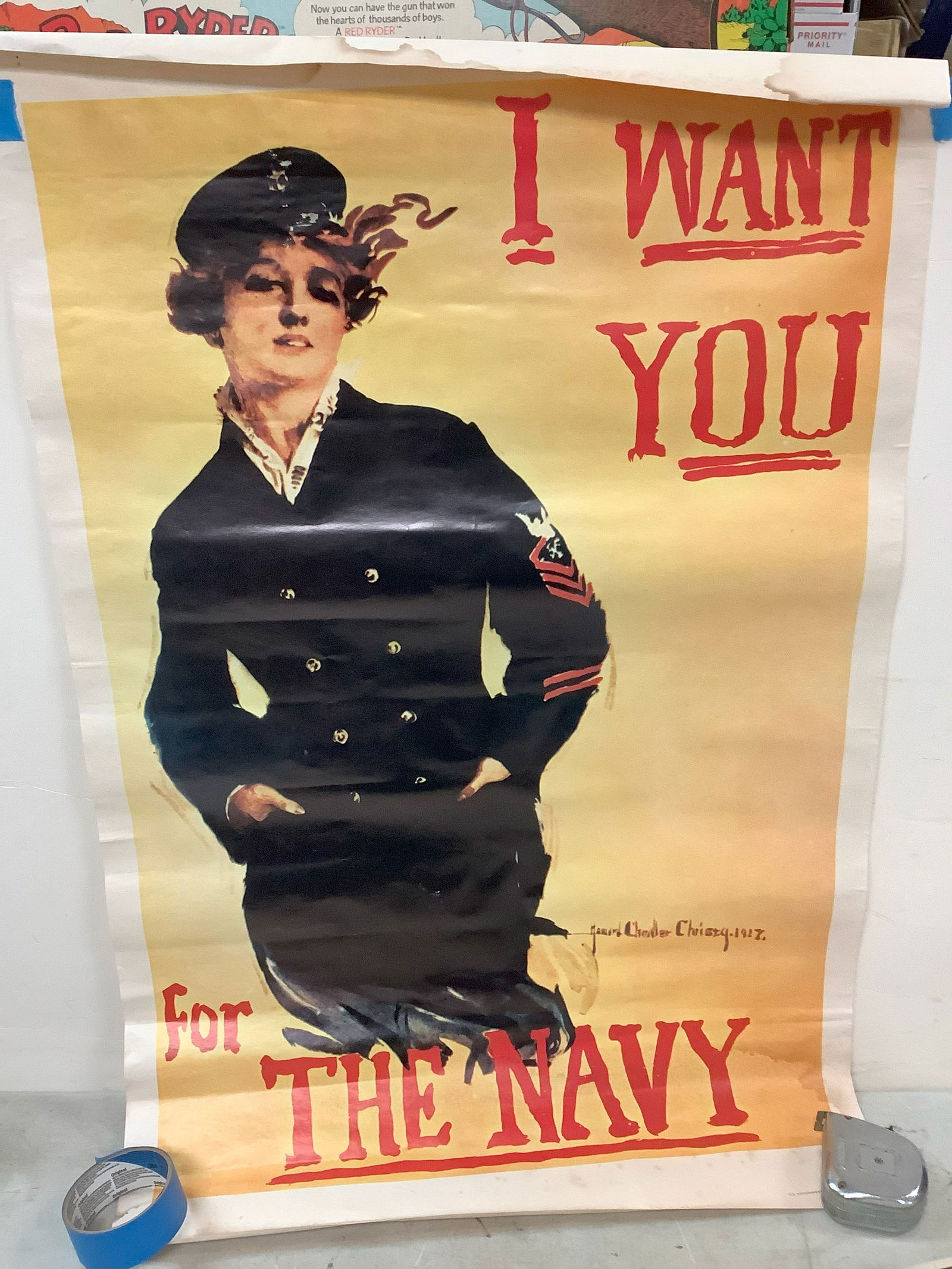 US Navy Recruiting Poster Reproduction Howard Chandler Christy  33x24 (1 of 1)