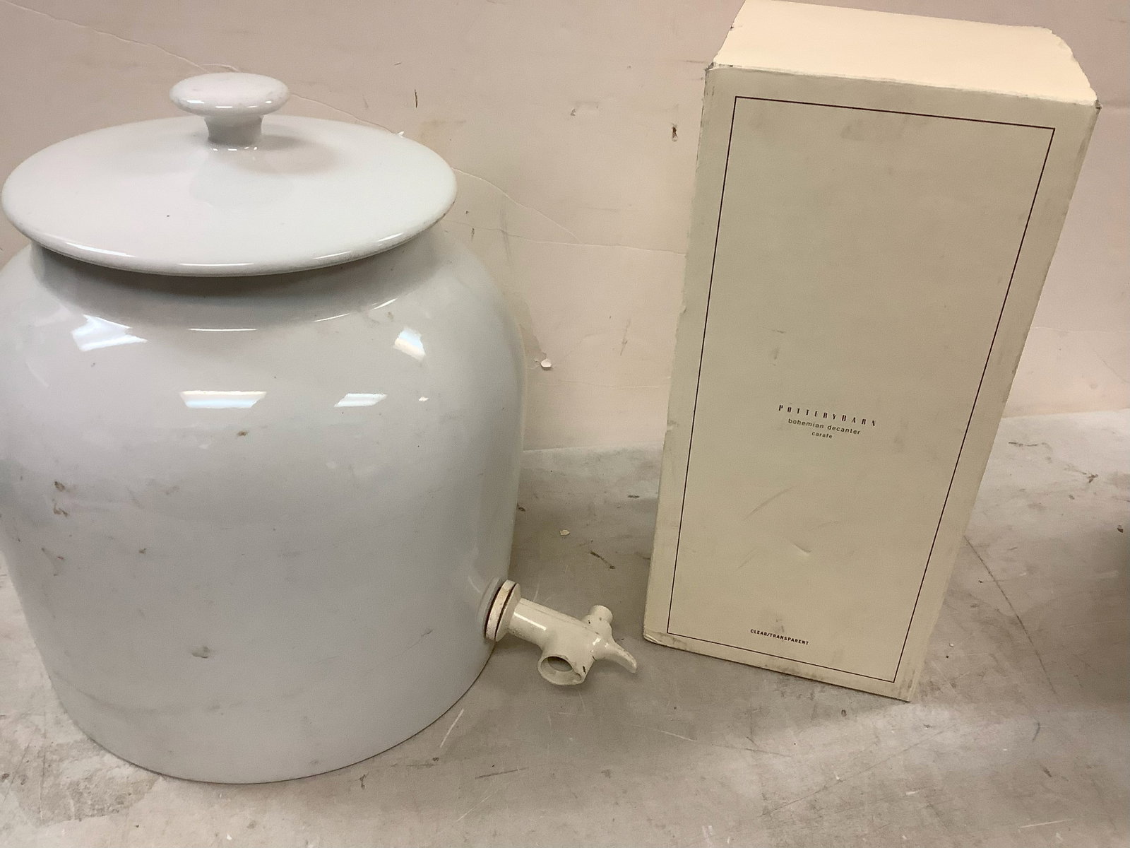 Punch Dispenser/Jar, Pottery Barn Carafe Decanter: Punch Dispenser/Jar, Pottery Barn Carafe Decanter