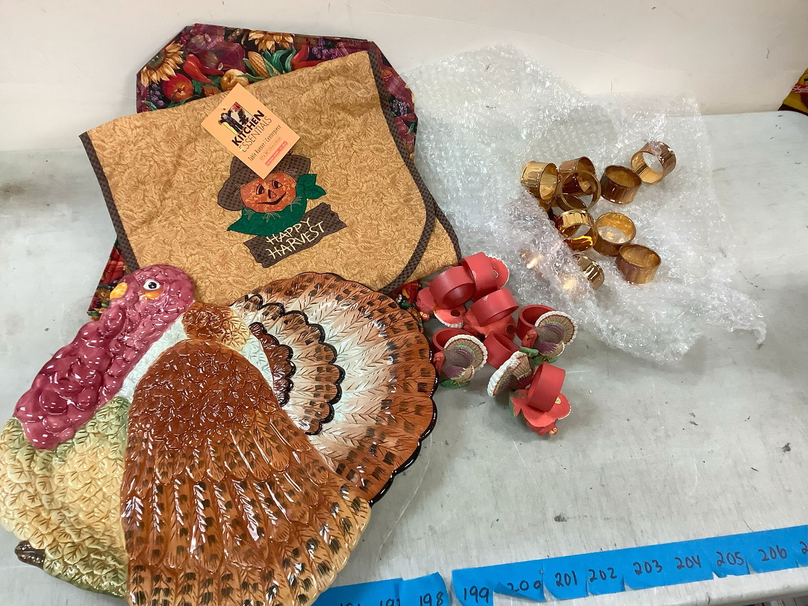 Lot of Assorted Napkin Holders, Fall Placemats, Turkey Dish Bico China (1 of 1)