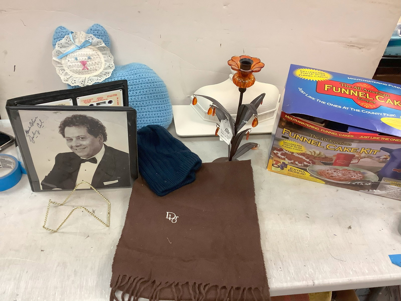 Crochet Cat, Autographed Casette Book with Casettes -Johnny Cal, Dior Scarf, Funnel Cake Kit and (1 of 1)