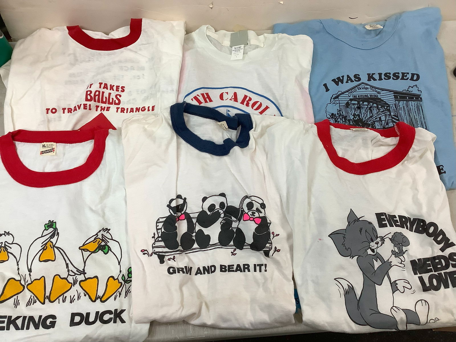 Lot of Assorted T Shirts incl Tom & Jerry - various sizes: Lot of Assorted T Shirts incl Tom & Jerry - various sizes