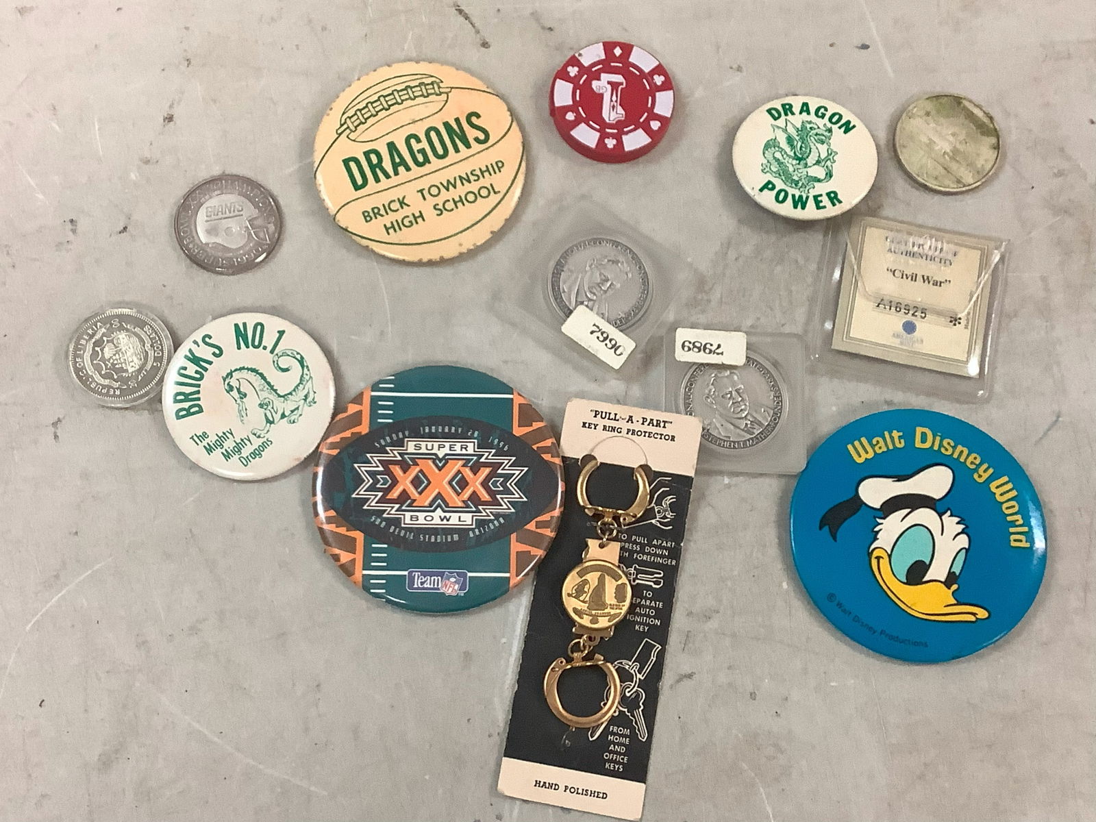 Assorted Vintage Buttons, Collector's Coins, COA "Civil War" American Mint A 16925 etc. (1 of 1)