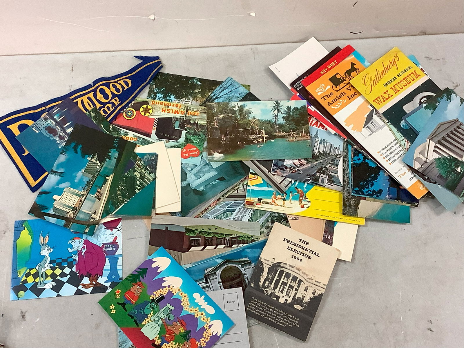 Norwood Academy Mini Banner, Assorted Postcards, Pamphlet on 1964 Presidential Election and more (1 of 1)