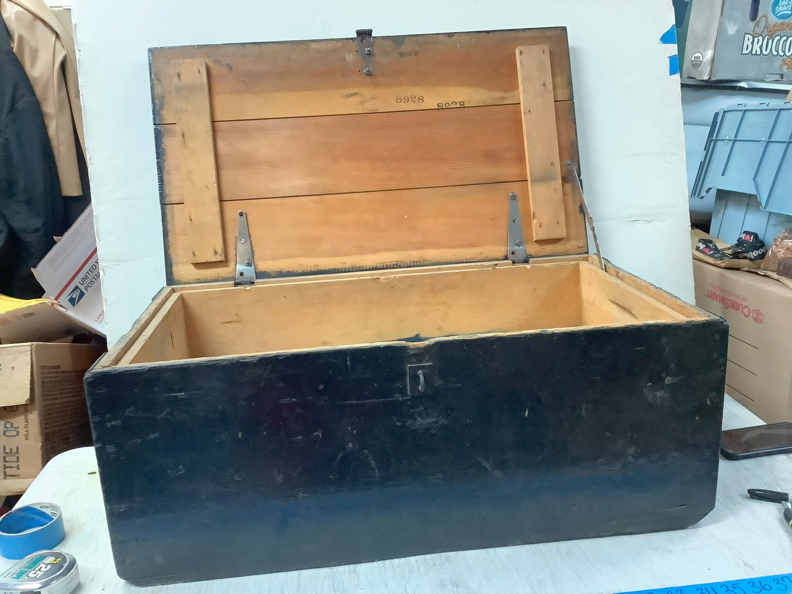 Large, black, wooden crate (about 30x30x12 inches) (1 of 1)