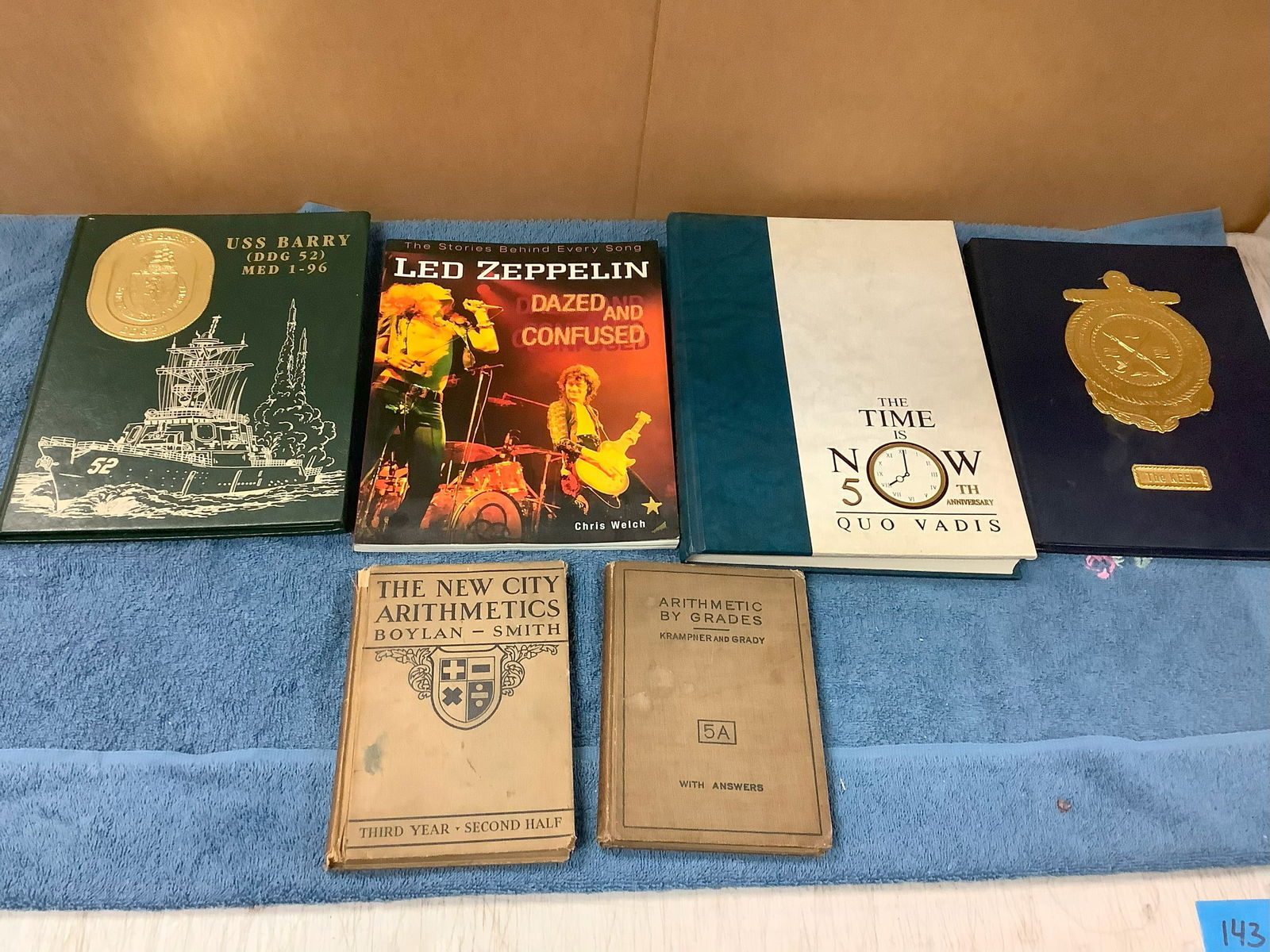 Vintage Year Book Lot, US Navy and Antuque Math Books (1 of 1)