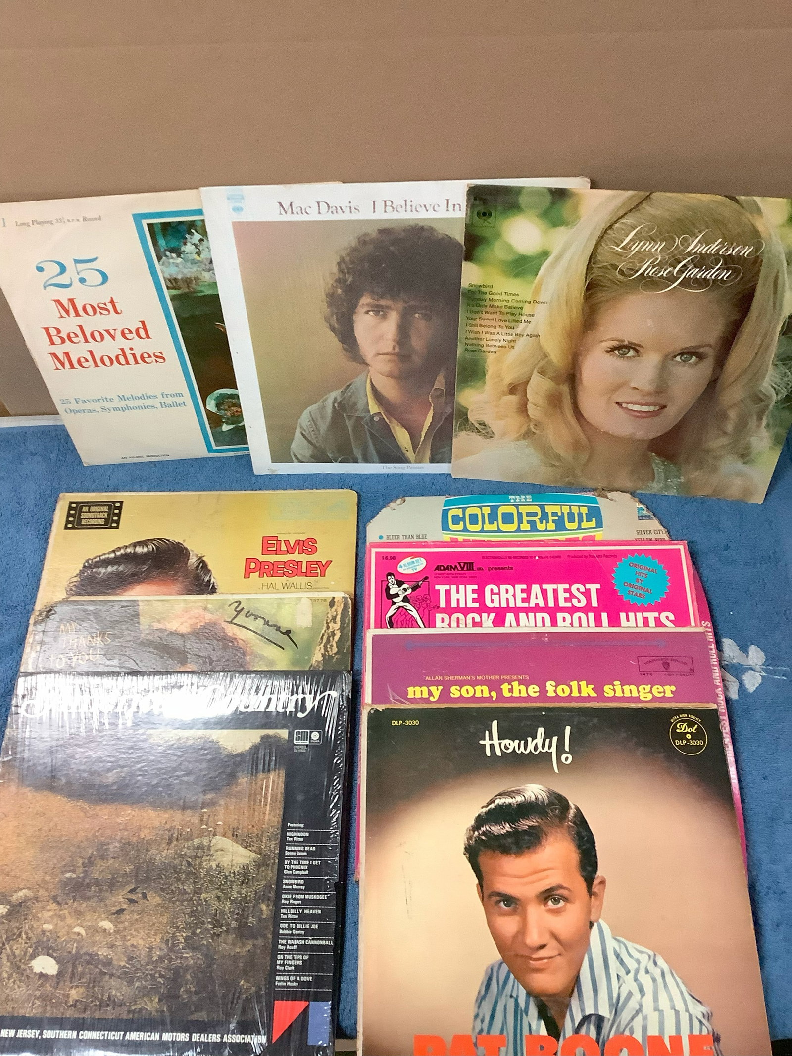 Lot of Vintage Albums including Elvis Presley, Mac Davis, Pat Boone and More: Lot of Vintage Albums including Elvis Presley, Mac Davis, Pat Boone and More