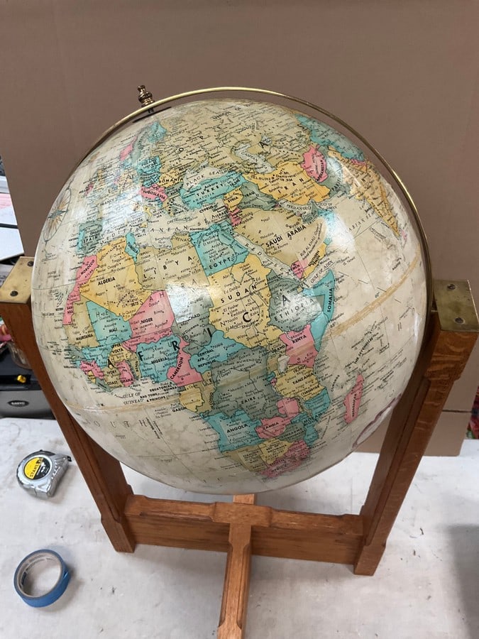 Vintage Replogle 16" Diameter Globe World Classic Series on Wood Stand 36x20 (1 of 1)